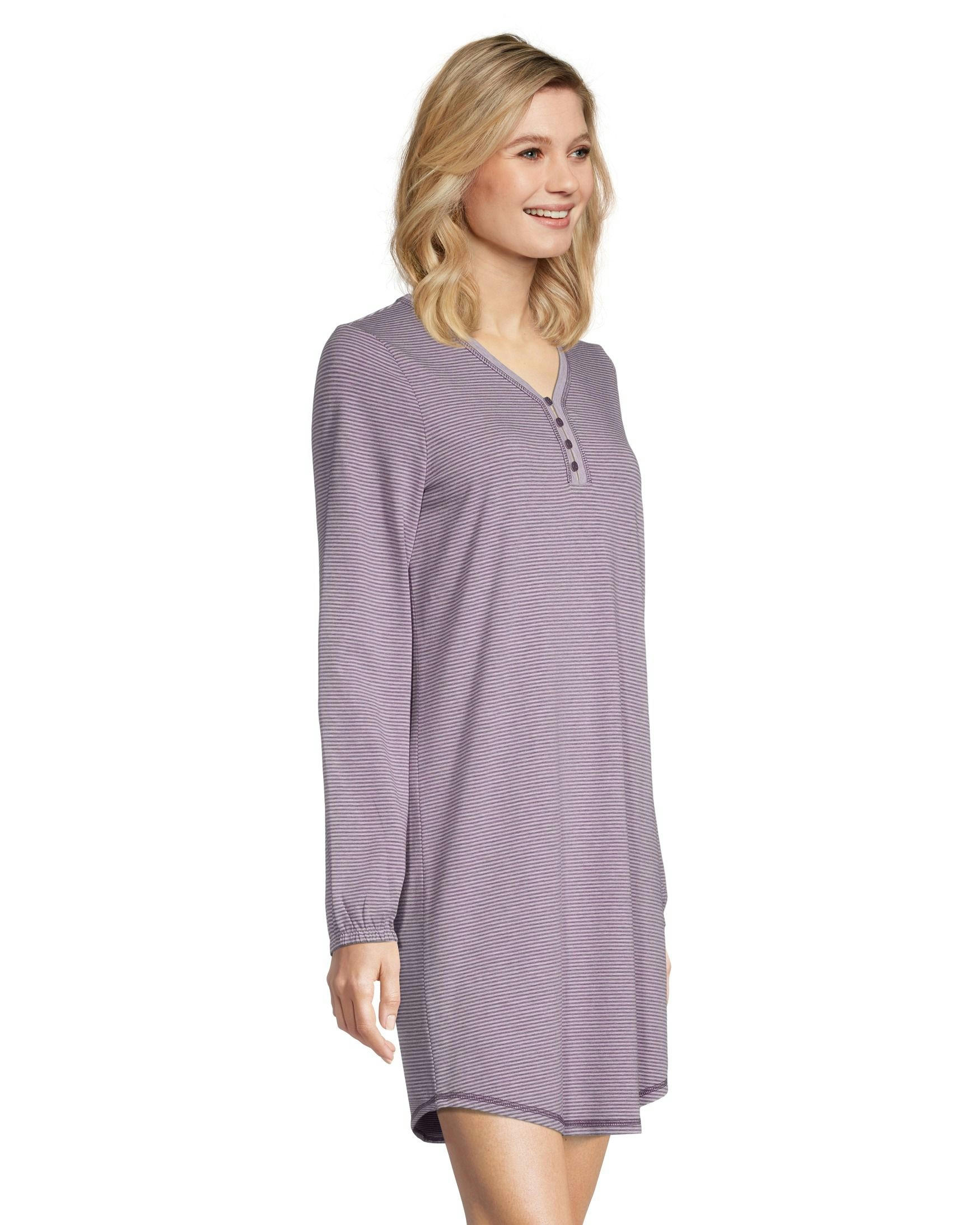 Denver Hayes Women's Jersey Henley Pajama Nightshirt