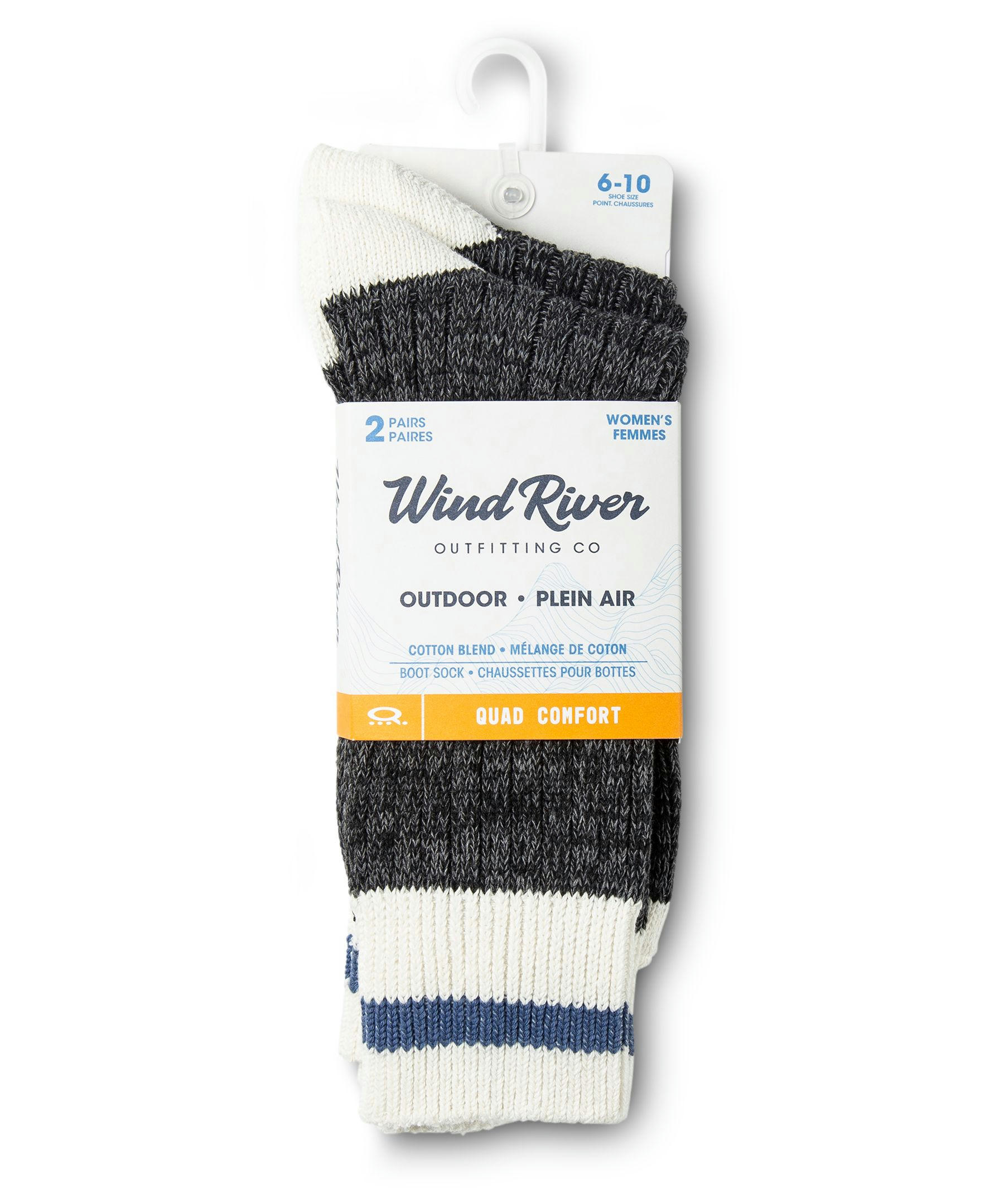WindRiver Women's 2 Pack Freshtech Outdoor Casual Crew Socks