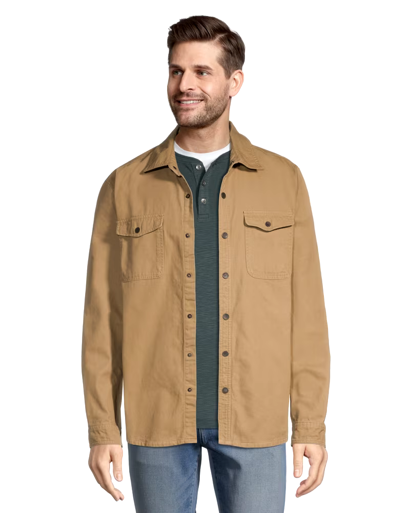 Boston Traders Men's Flannel Lined Cotton Canvas Shacket