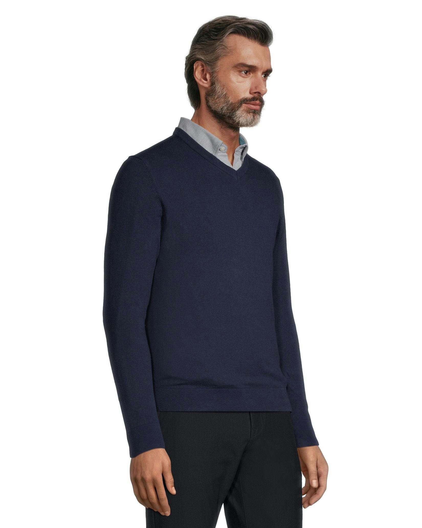 Denver Hayes Men's Soft Cotton V-Neck Sweater