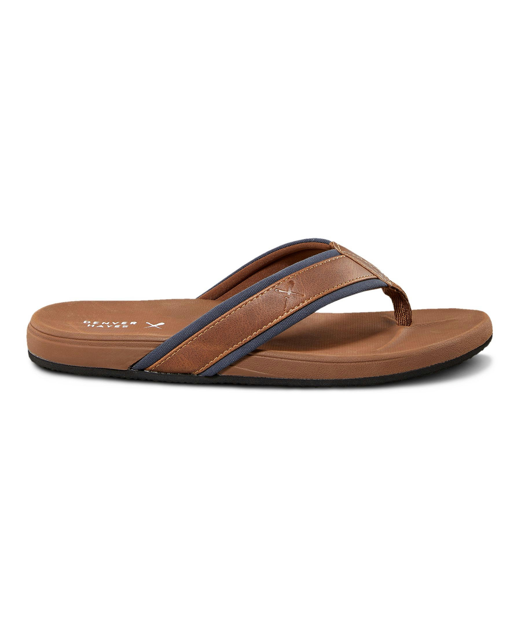Men's Hurron Thong Style Flip-Flops - Brown/Navy