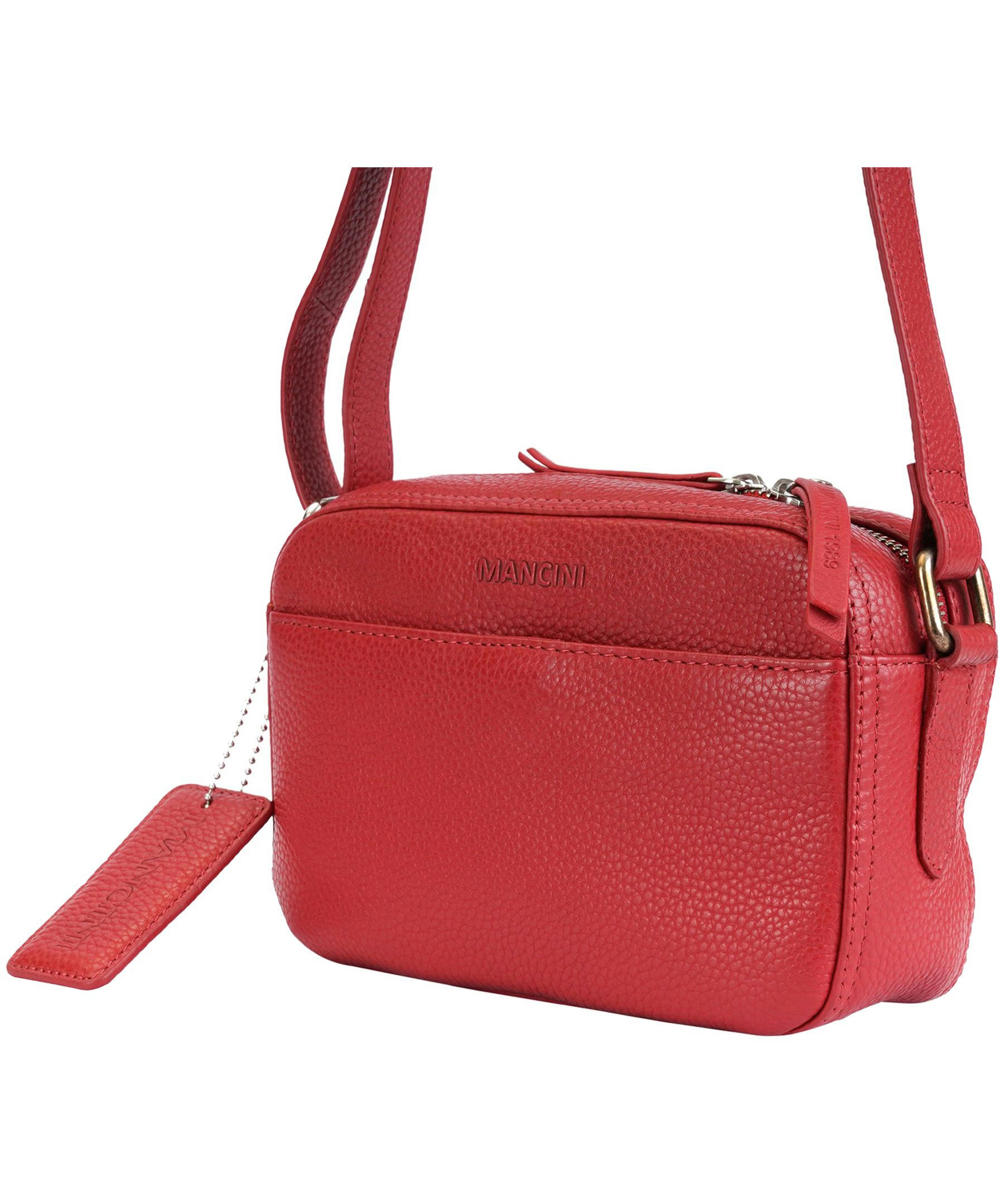 Mancini Leather Goods Women's Pebelled RFID Secure Clara Crossbody Bag