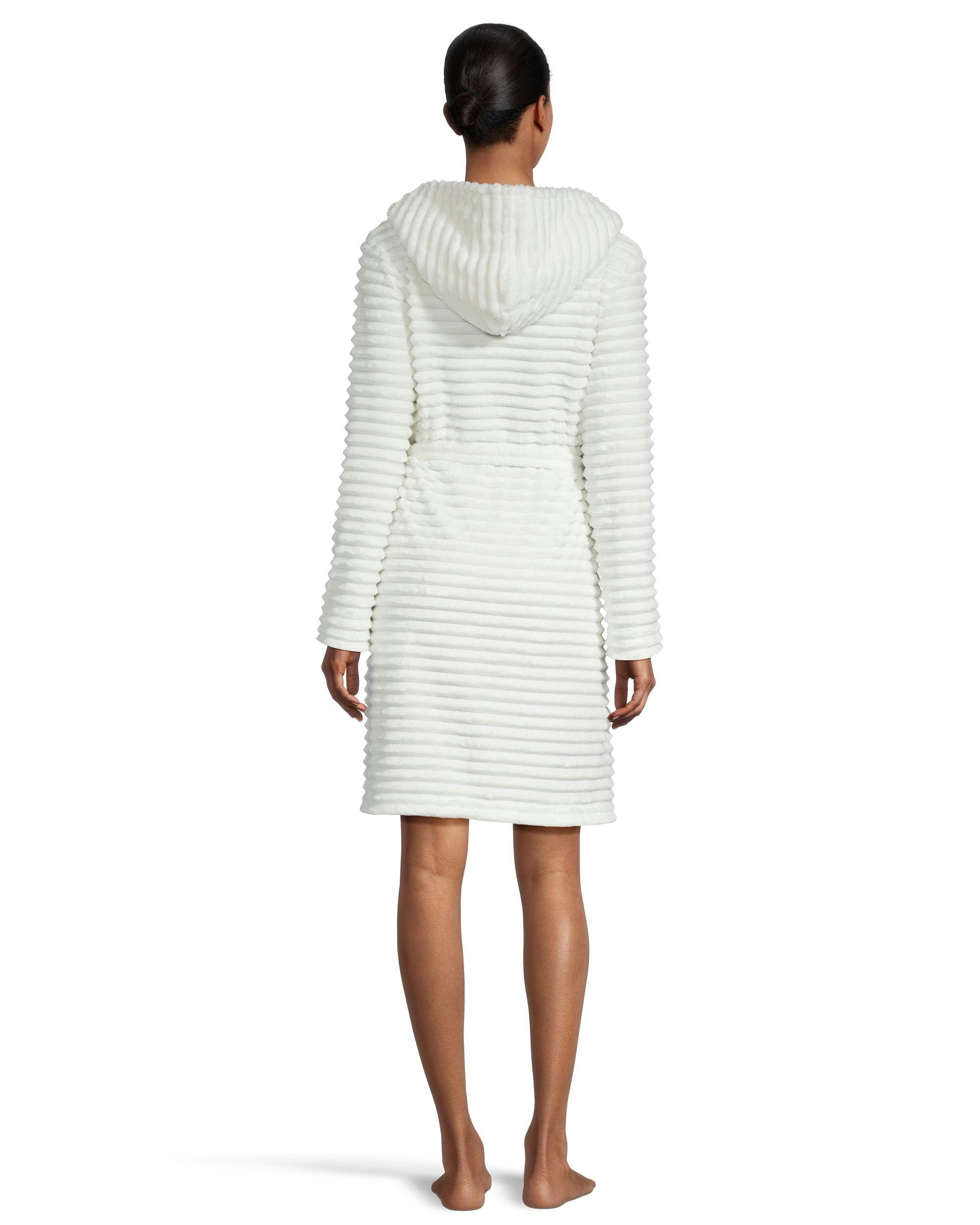 Denver Hayes Women's Short Cut Plush Velour Hooded Robe