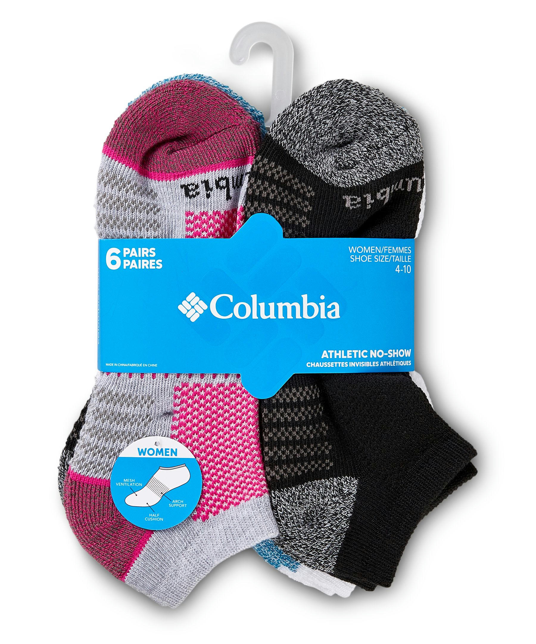 Columbia Women's 6 Pack Athletic Moisture Guard No Show Socks