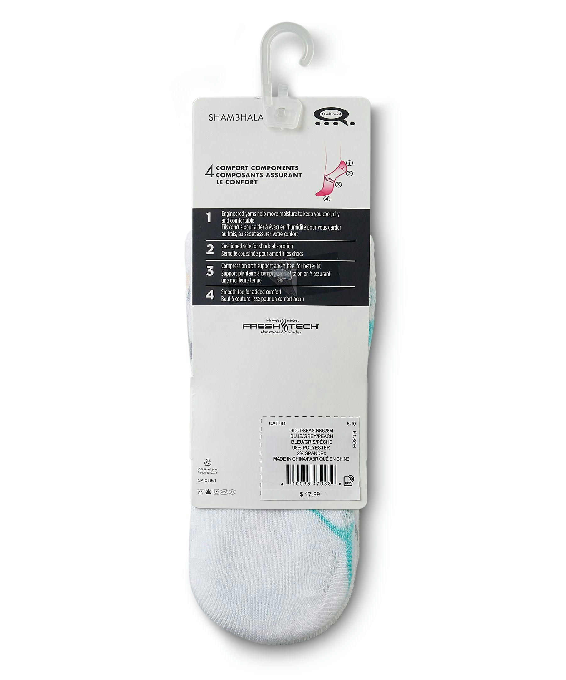 Shambhala Women's 3 Pack Freshtech Sneaker Sport Socks