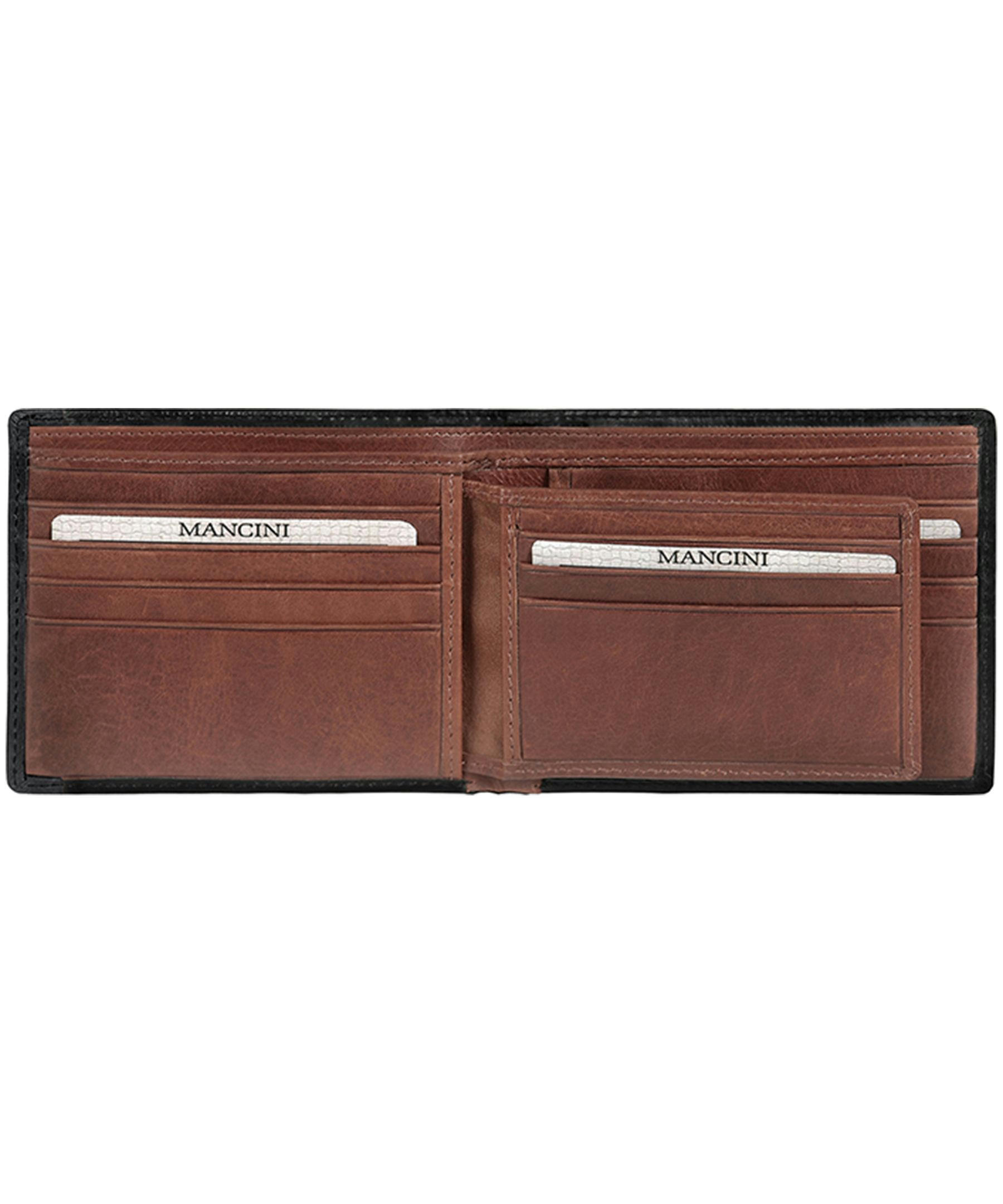 Mancini Leather Goods Men's Casablanca RFID Secure Billfold Wallet Black