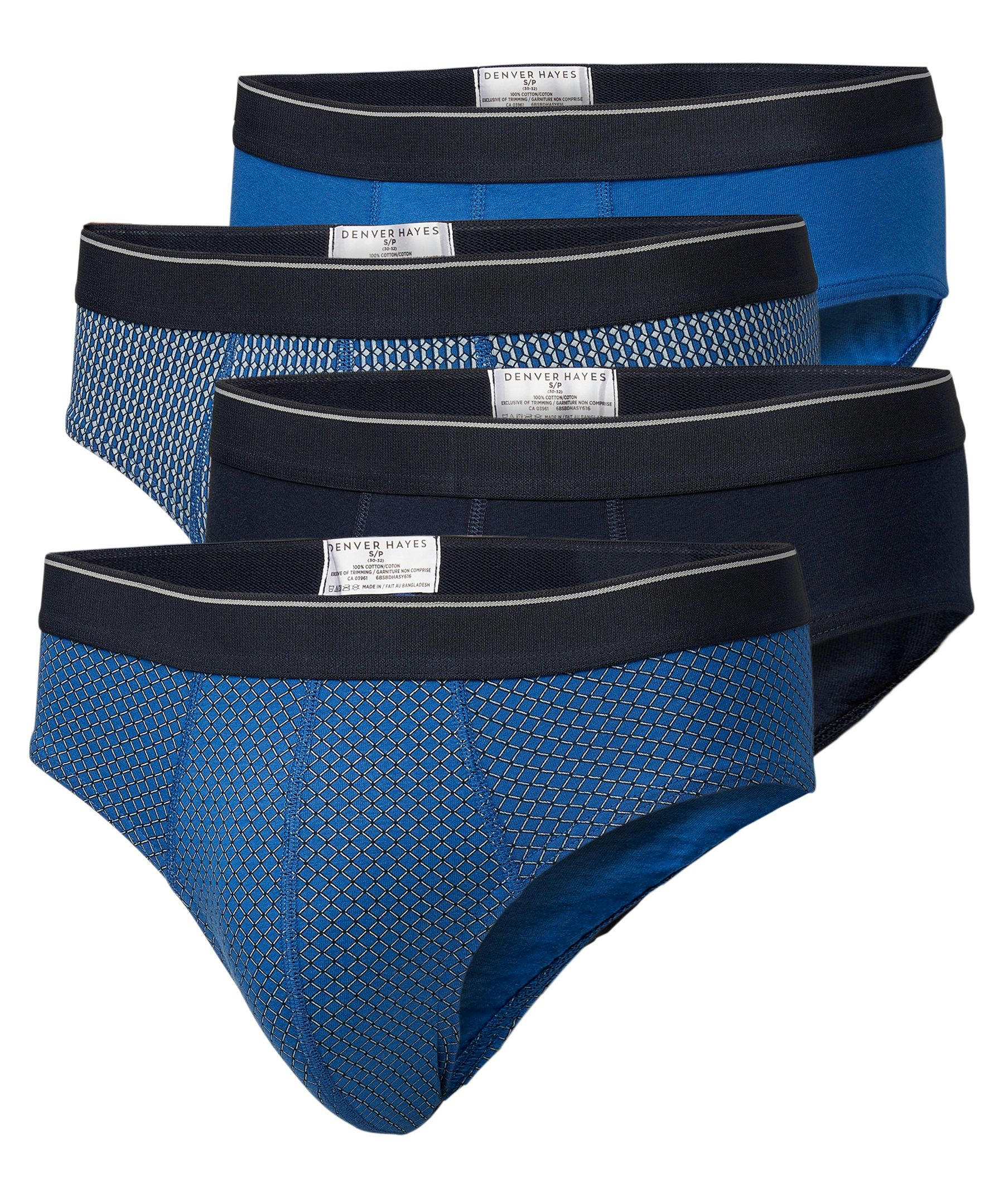 Denver Hayes Men's 4 Pack Yarn Dye Sport Briefs