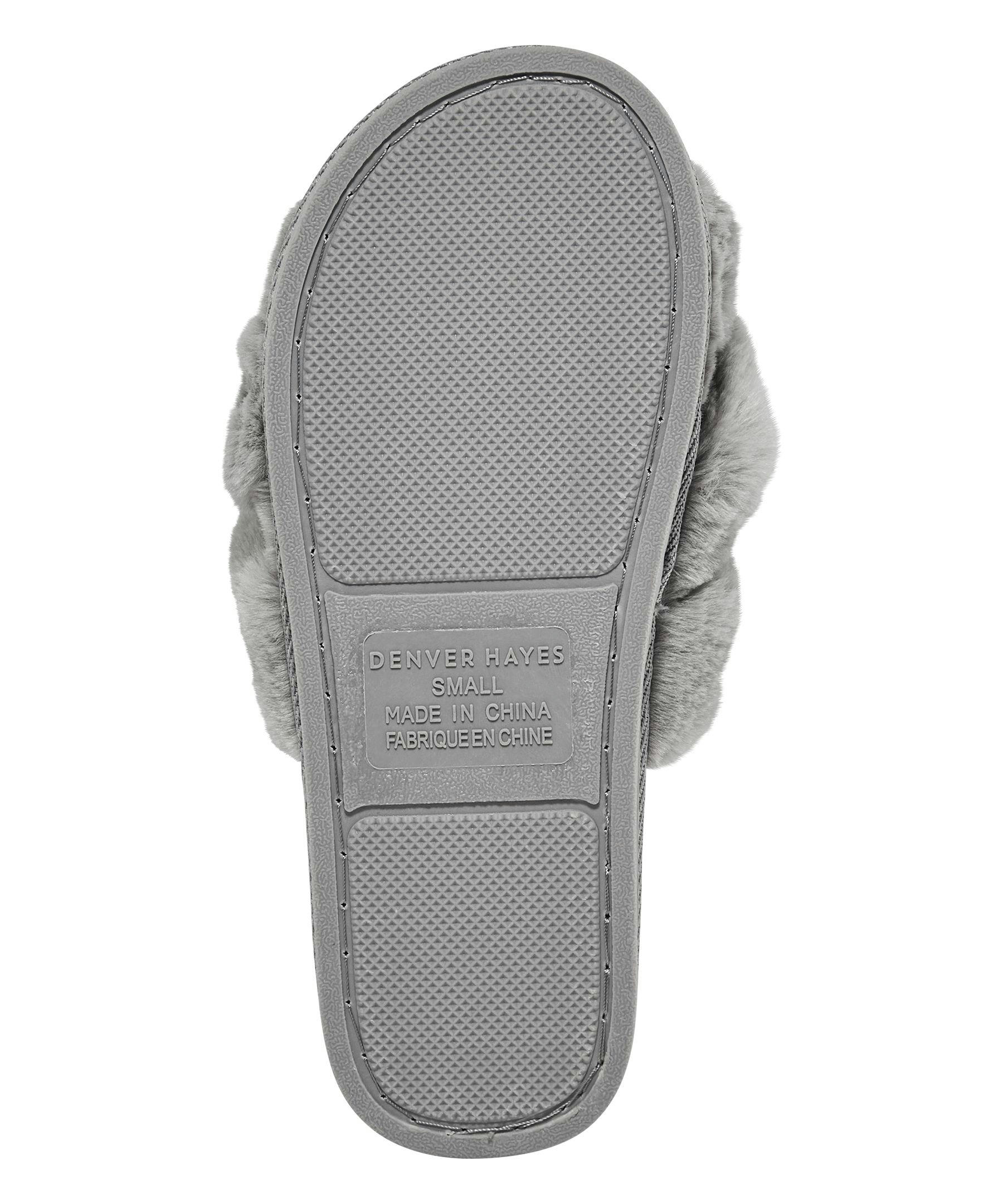 Denver Hayes Women's Criss-Cross Faux Fur Slide