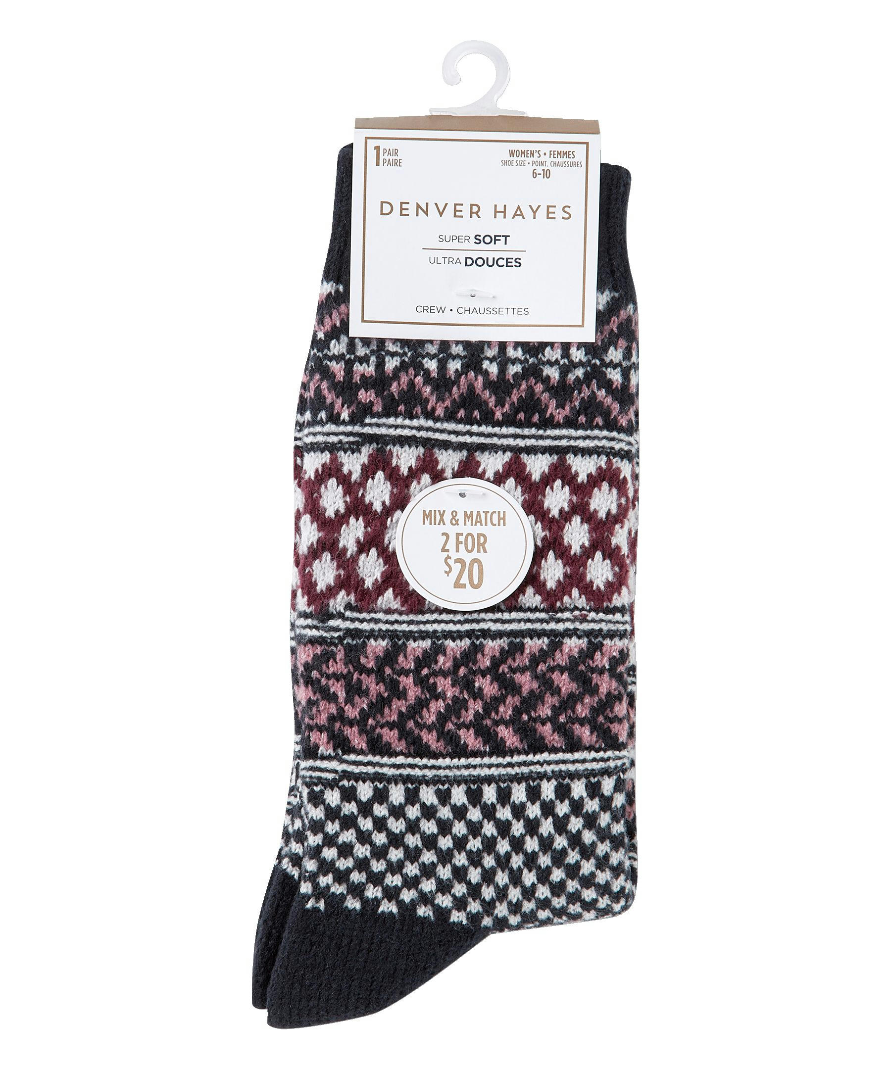 Denver Hayes Women's Super Soft Crew Socks