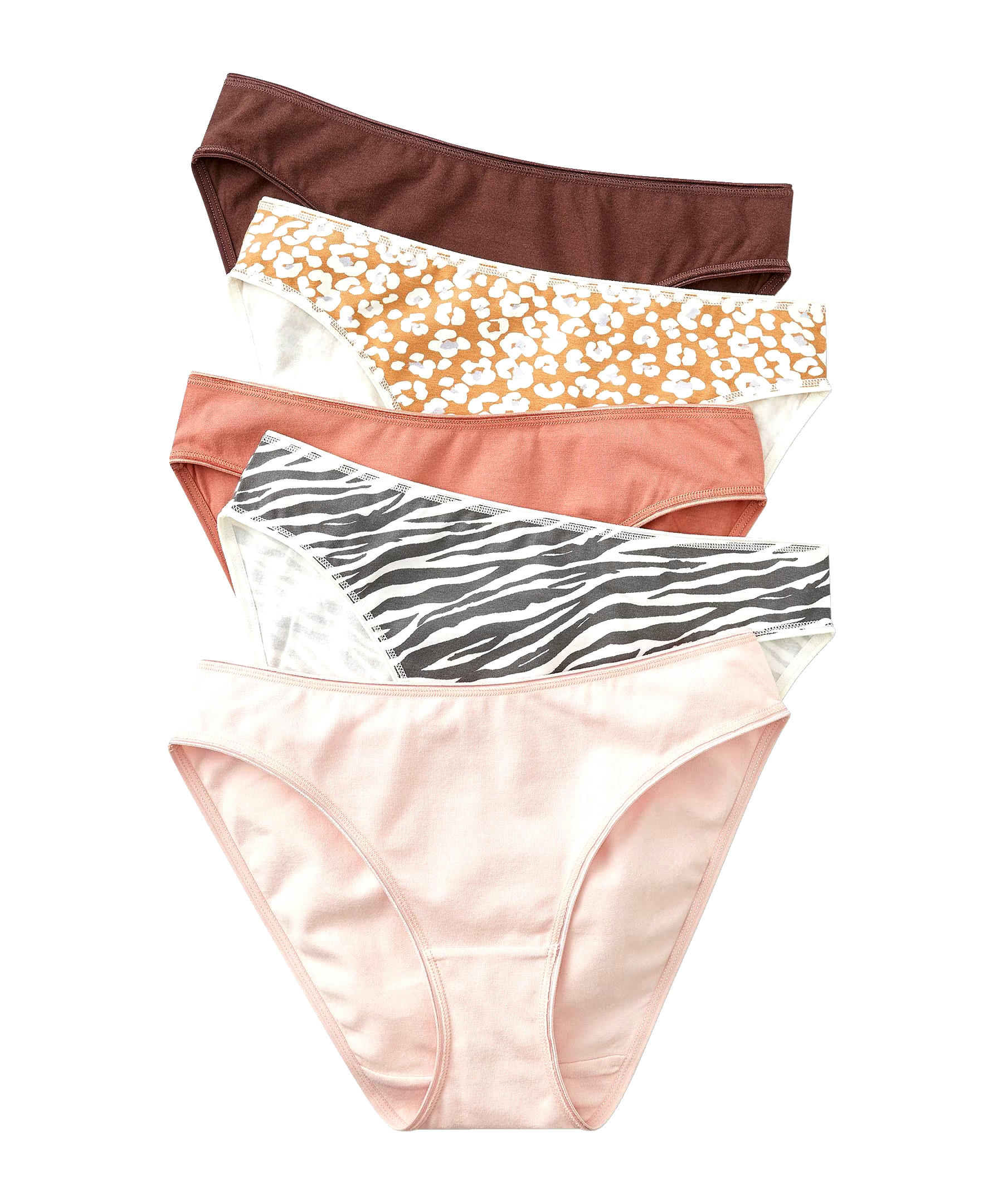 Denver Hayes Women's 5 Pack Cotton Stretch Bikini Panty