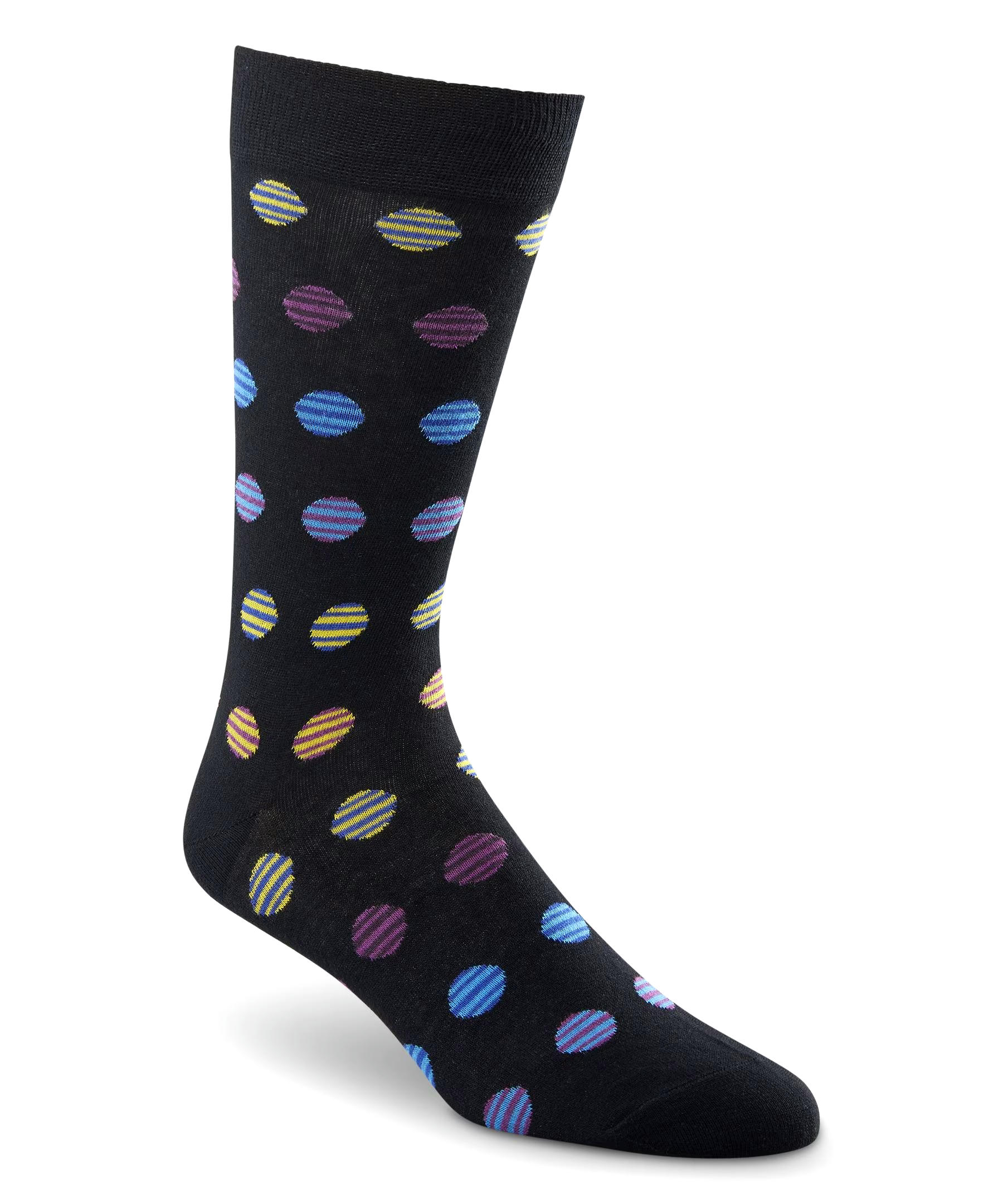 Denver Hayes Men's FRESHTECH® Geometric Pattern Casual Crew Socks