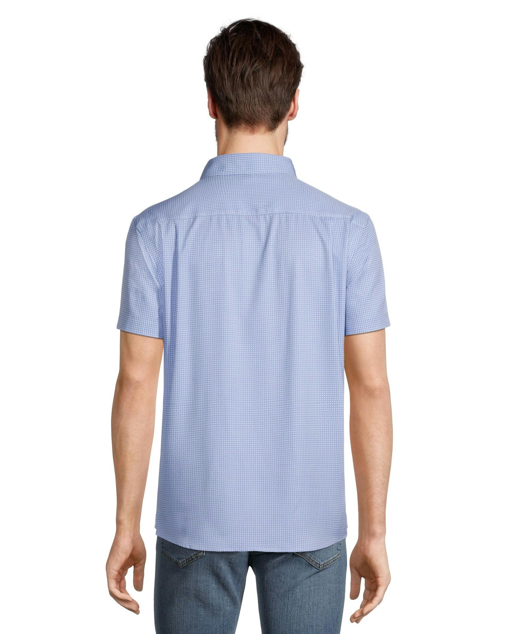 Denver Hayes Men's Hybrid 4-Way Stretch Short Sleeve Commuter Sport Shirt