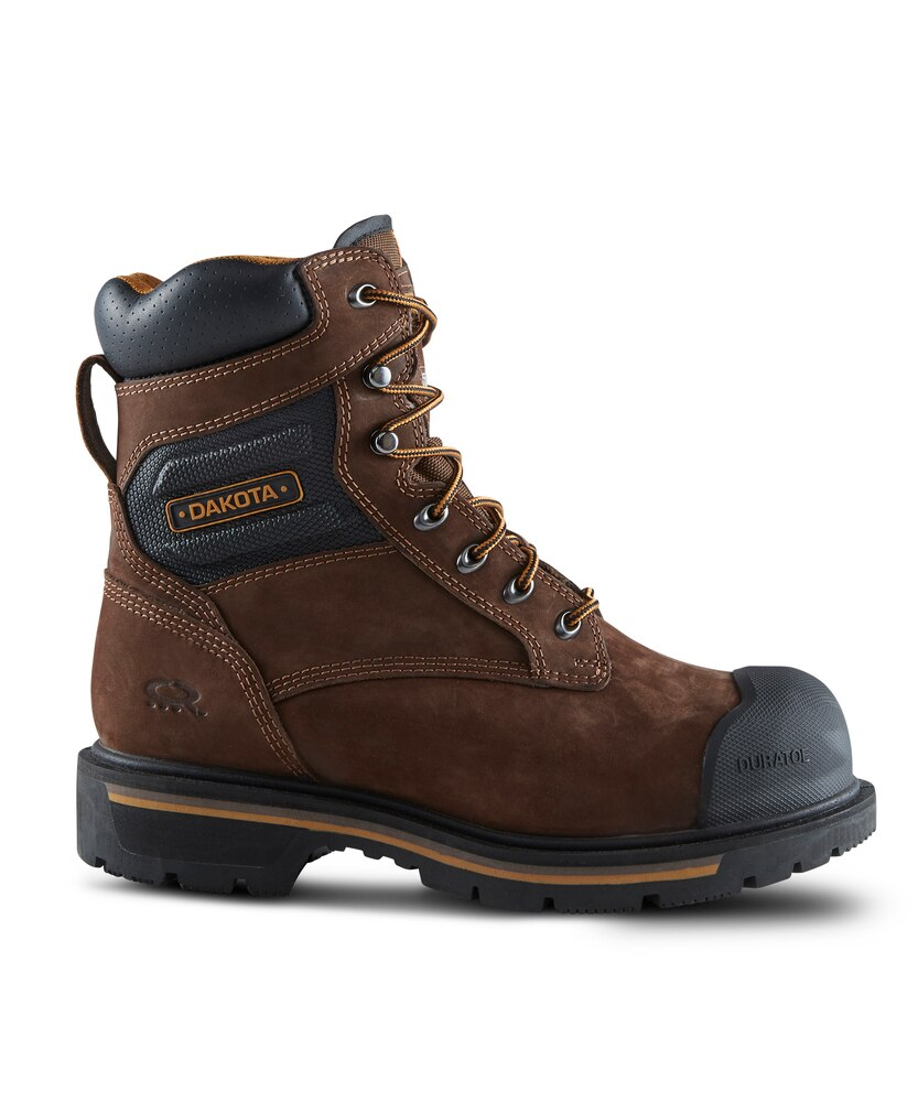 Dakota WorkPro Series Men's 8537 8 Inch Aluminum Toe Composite Plate Quad Comfort Work Boots - Dark Brown