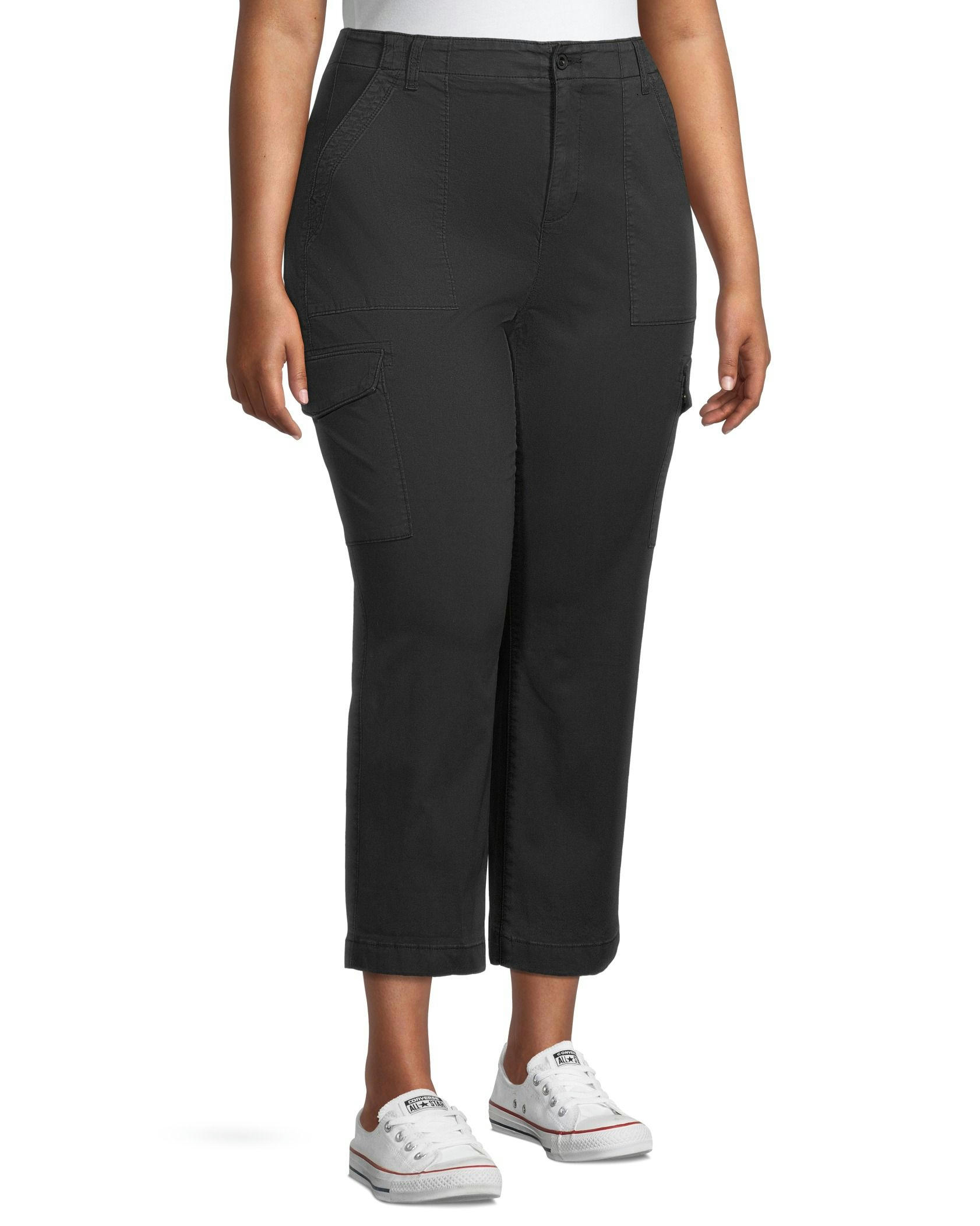 Denver Hayes Women's Garment Wash High Rise Crop Pants