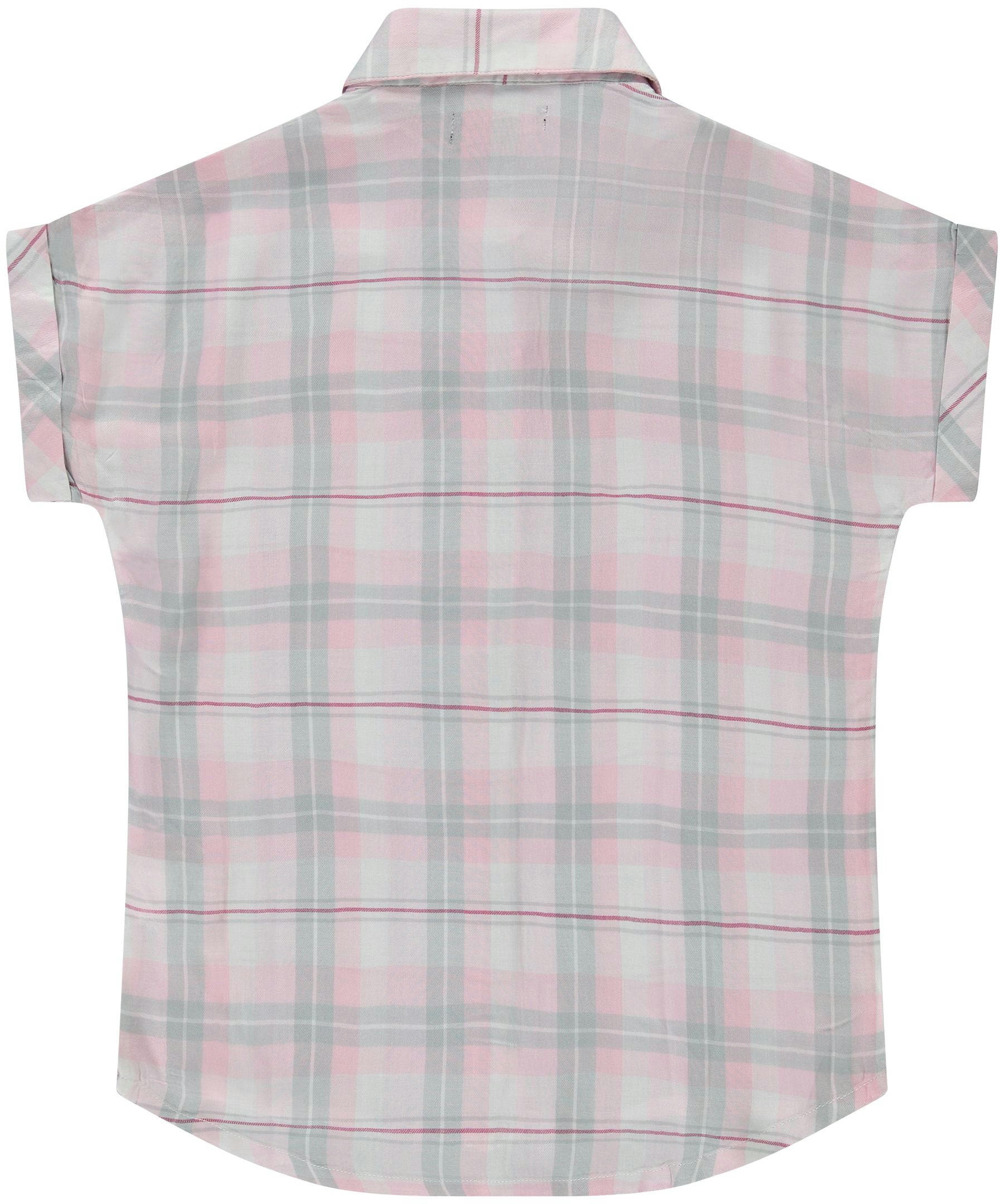 Silver Kids' G's Loose Fit Short Sleeve Woven Plaid Shirt