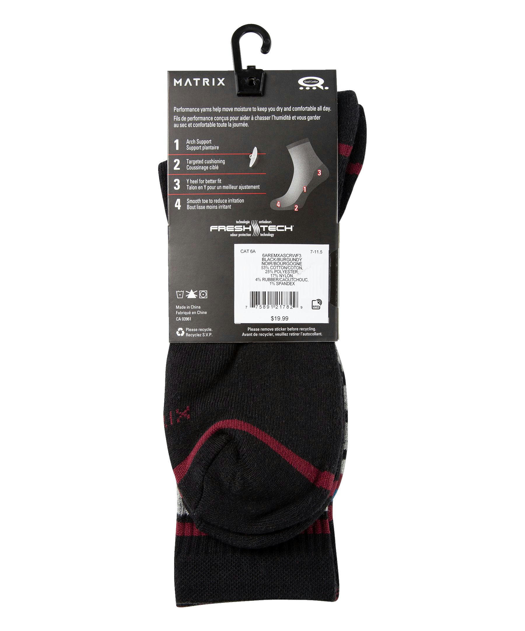 Matrix Men's 2 Pack Cotton Crew Socks