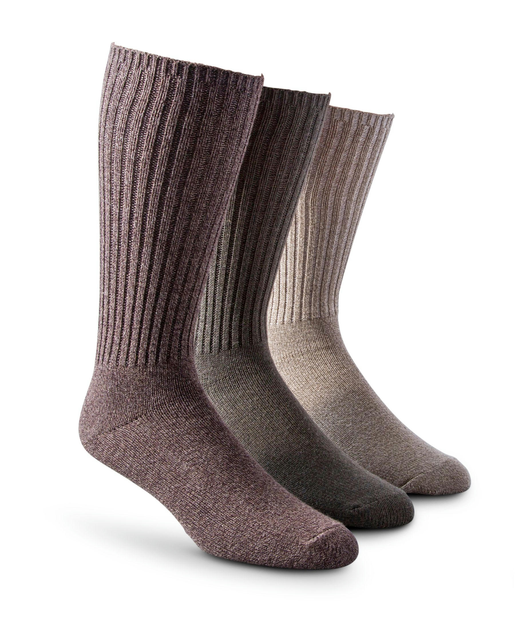 Denver Hayes Men's 3 Pack FreshTech Casual Rib Crew Socks