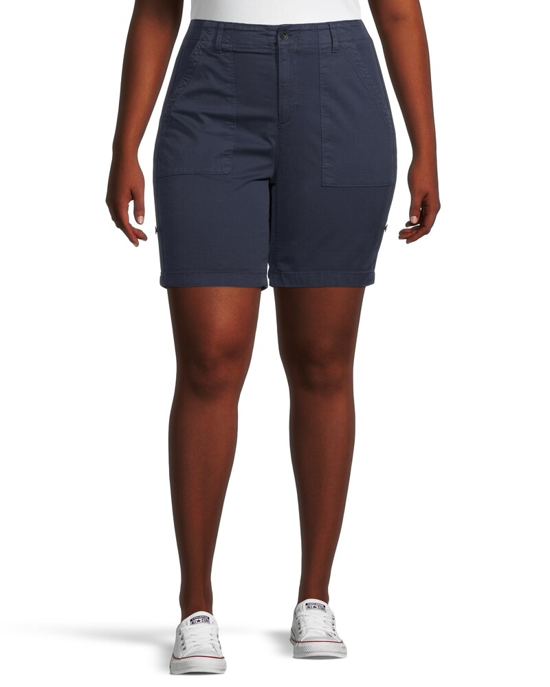 Denver Hayes Women's Garment Wash High Rise Bermuda Shorts