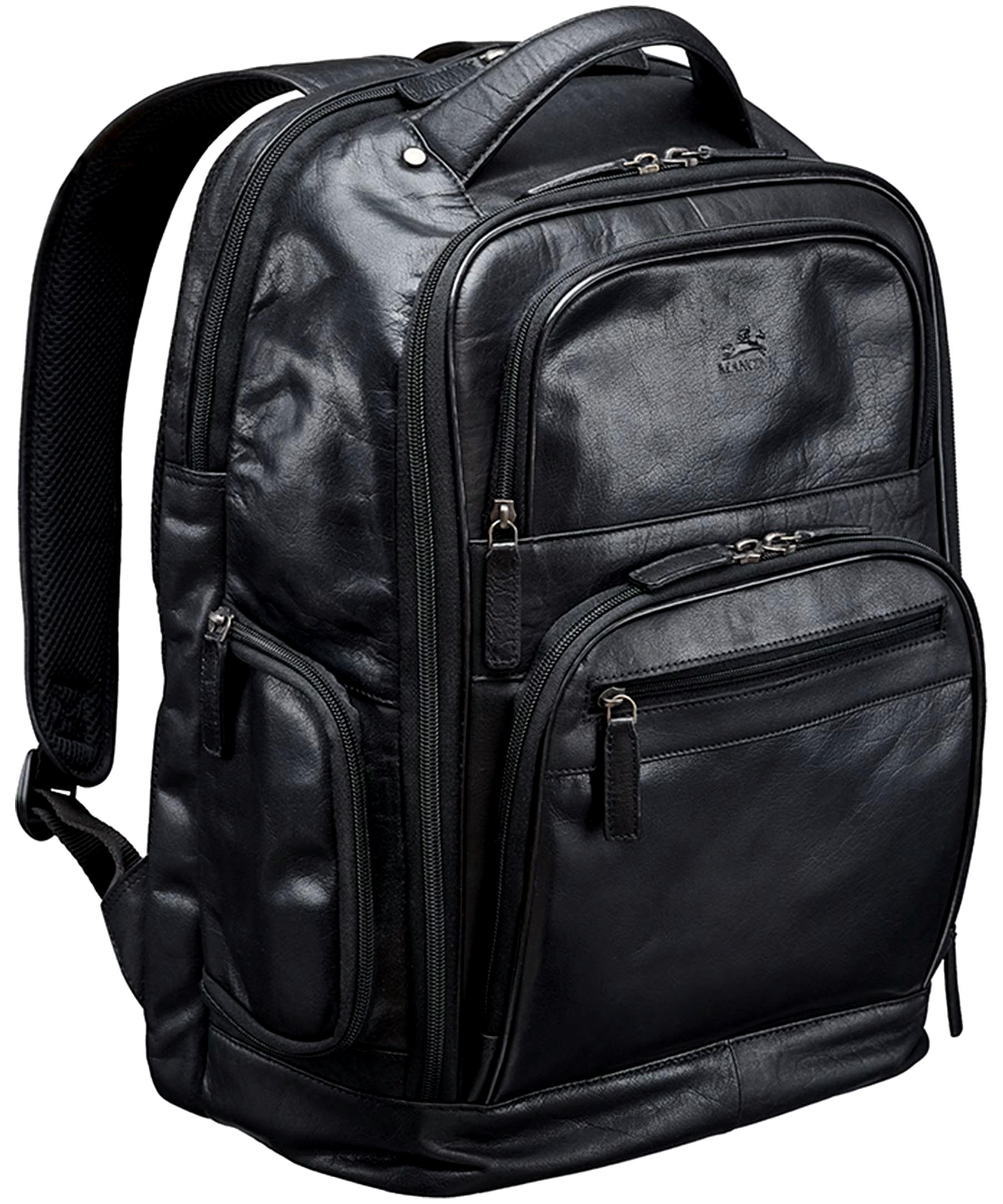 Mancini Leather Goods Unisex Buffalo Carry On Duffle Bag with Laptop Compartment Black