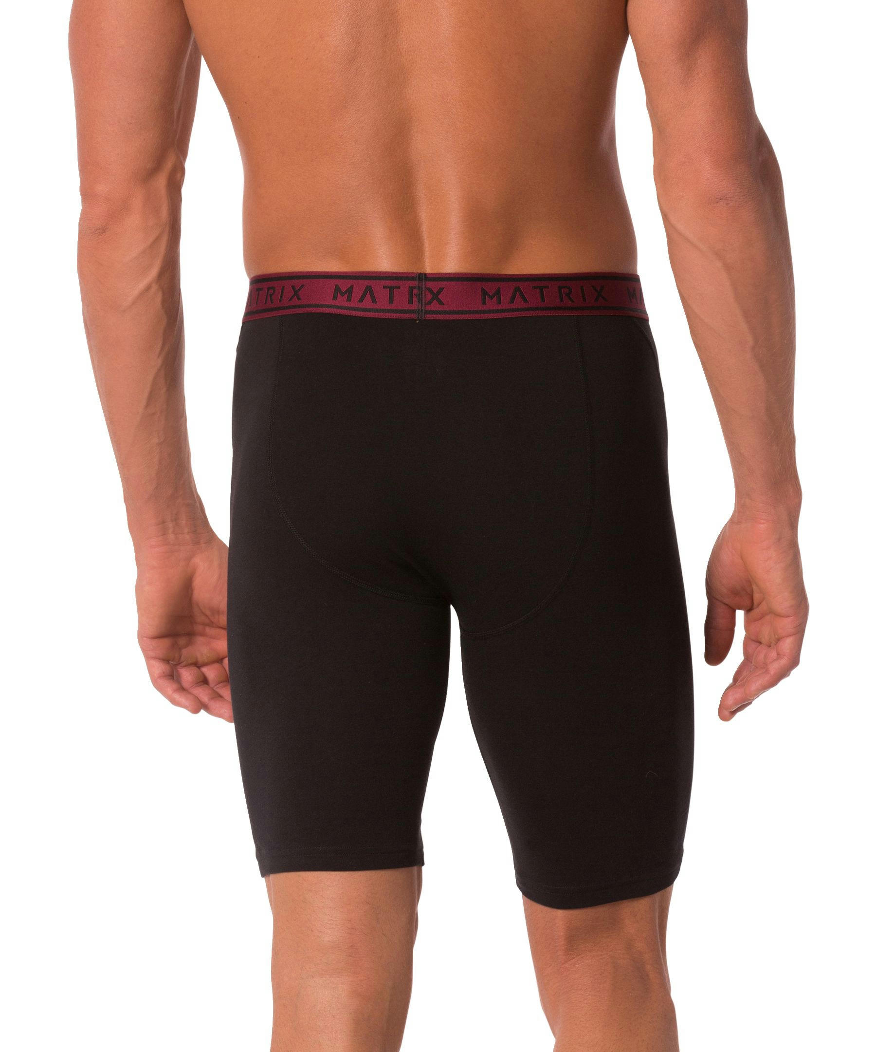 Matrix Men's 2 Pack Cotton Stretch Long Boxer Briefs Underwear