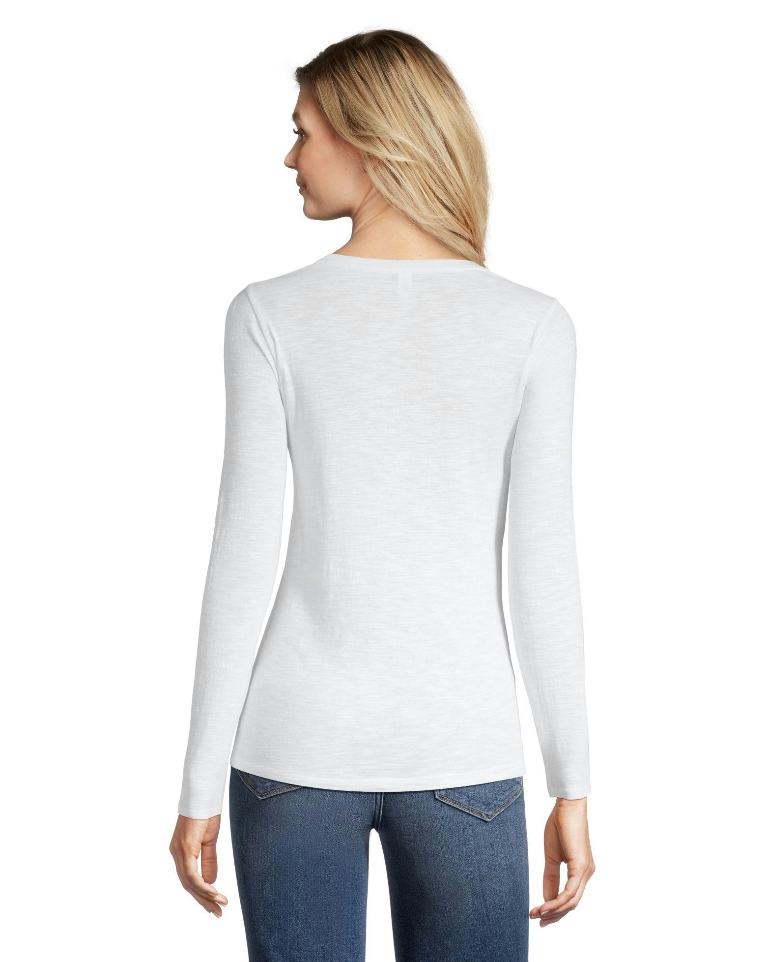 Denver Hayes Women's Semi Fitted Long Sleeve Crewneck T Shirt