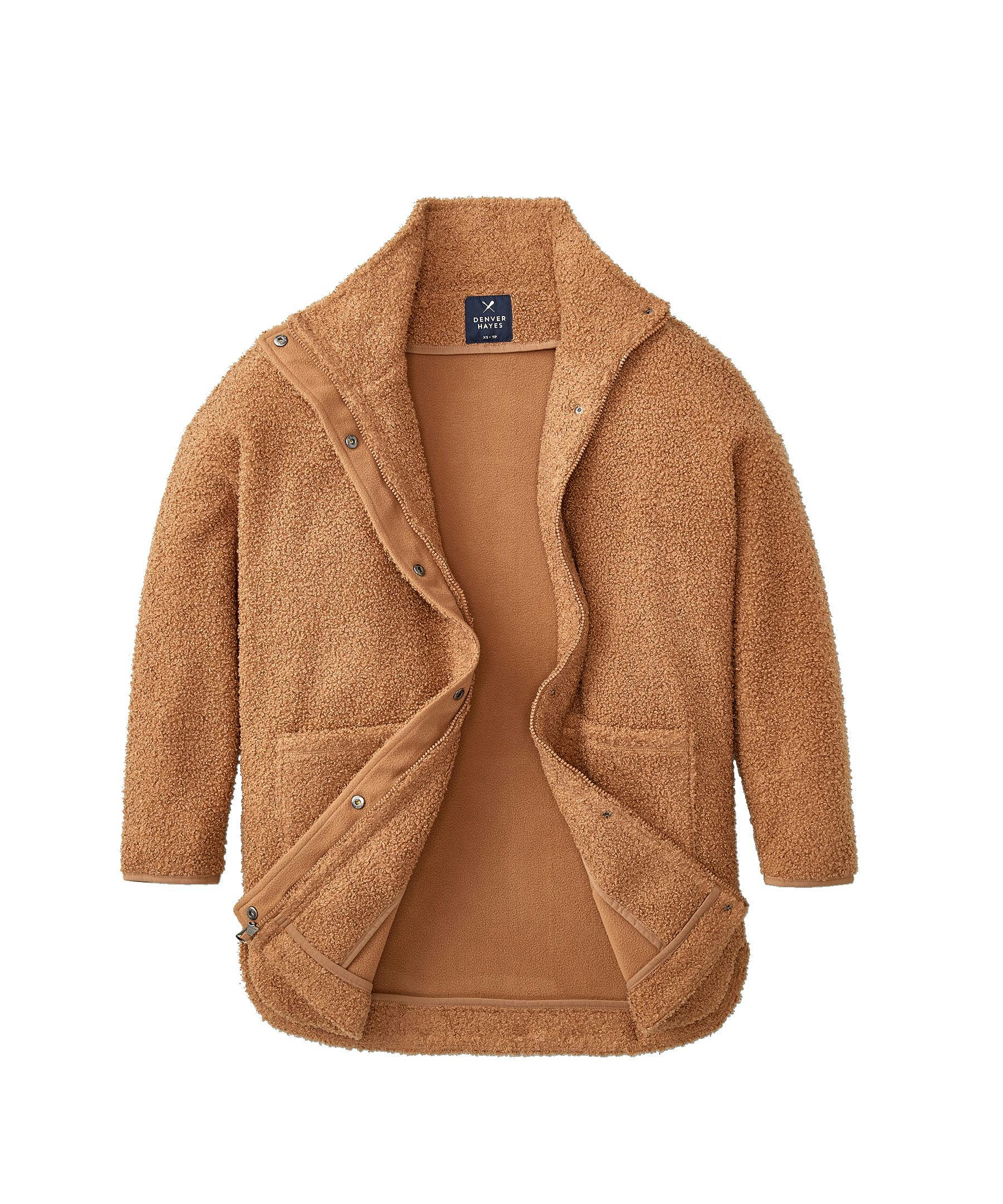 Denver Hayes Women's Bouclé Long Fleece Full Zip Jacket