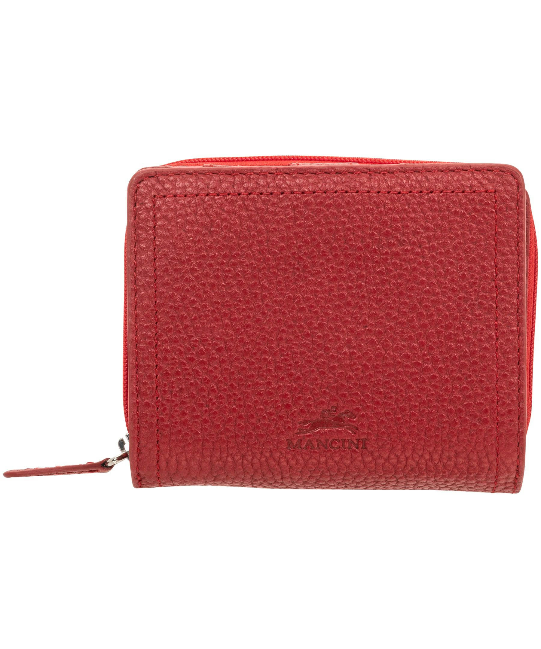 Mancini Leather Goods Women's Peblled RFID Secure Small Clutch Wallet