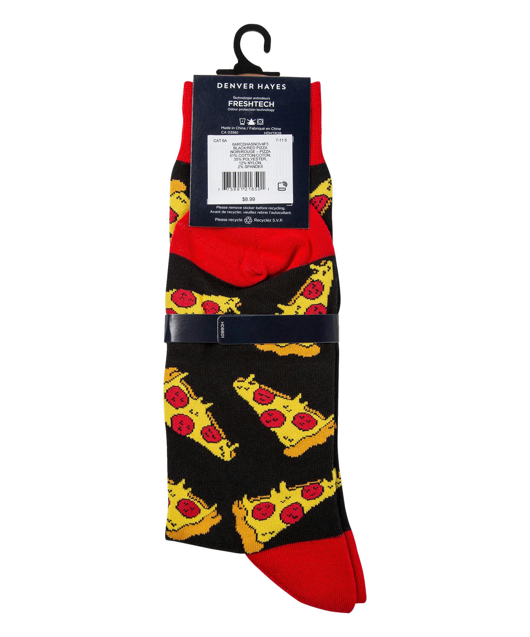 Denver Hayes Men's Novelty Food Pattern Crew Socks