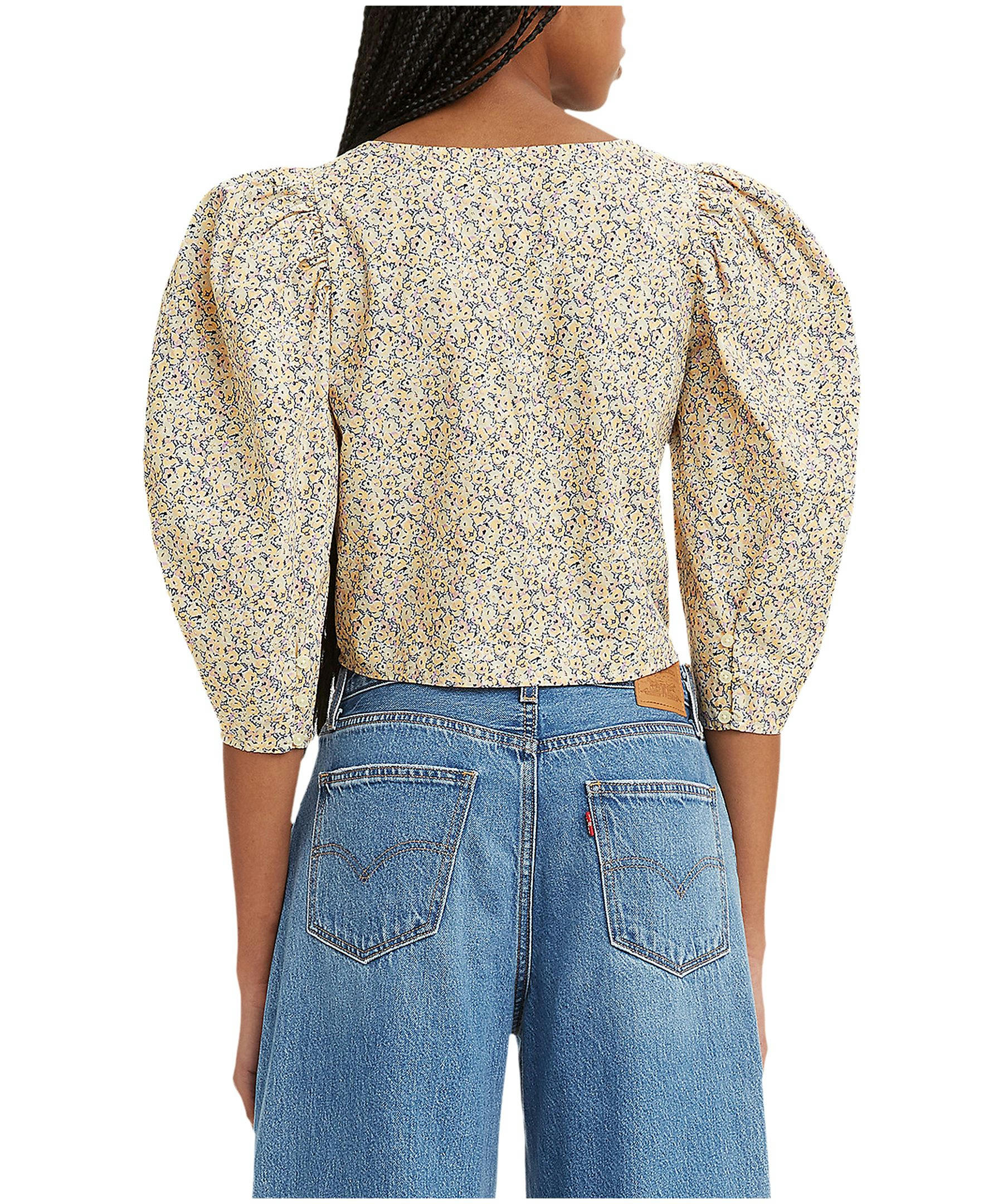 Levi's Women's Ellora Cropped Three Quarter Sleeve Blouse