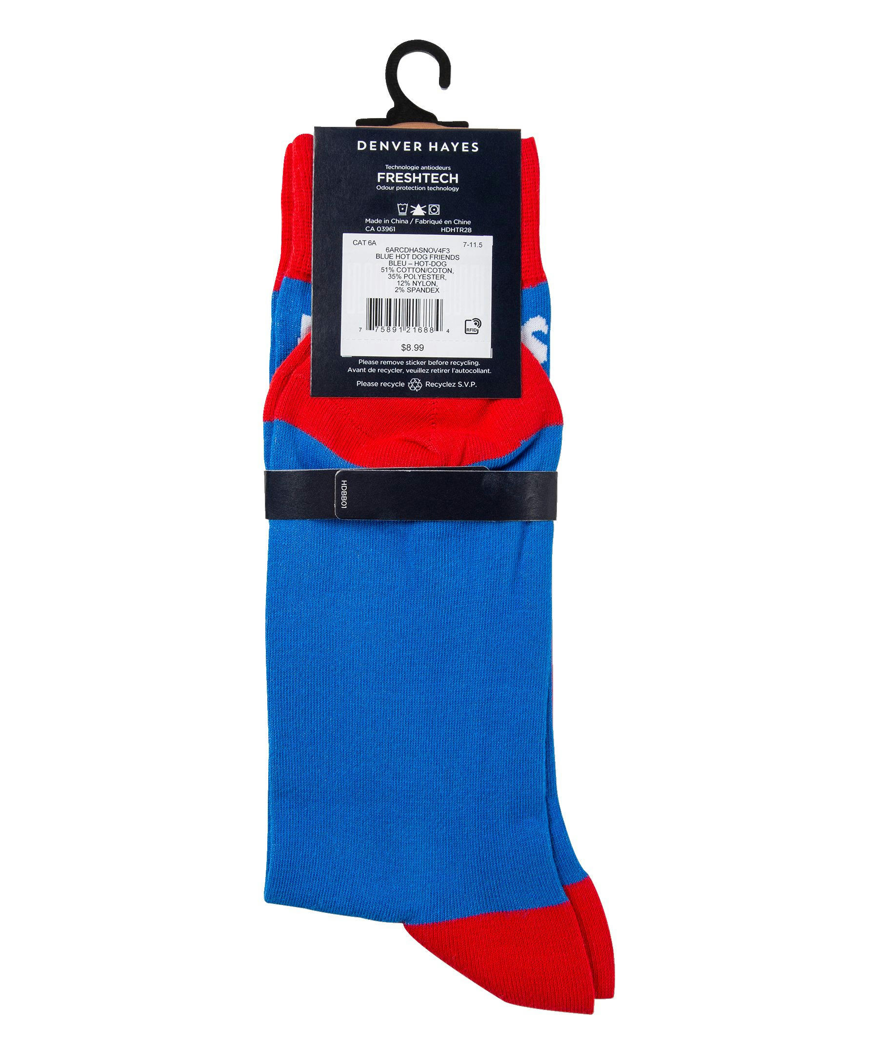 Denver Hayes Men's Novelty Food Pattern Crew Socks