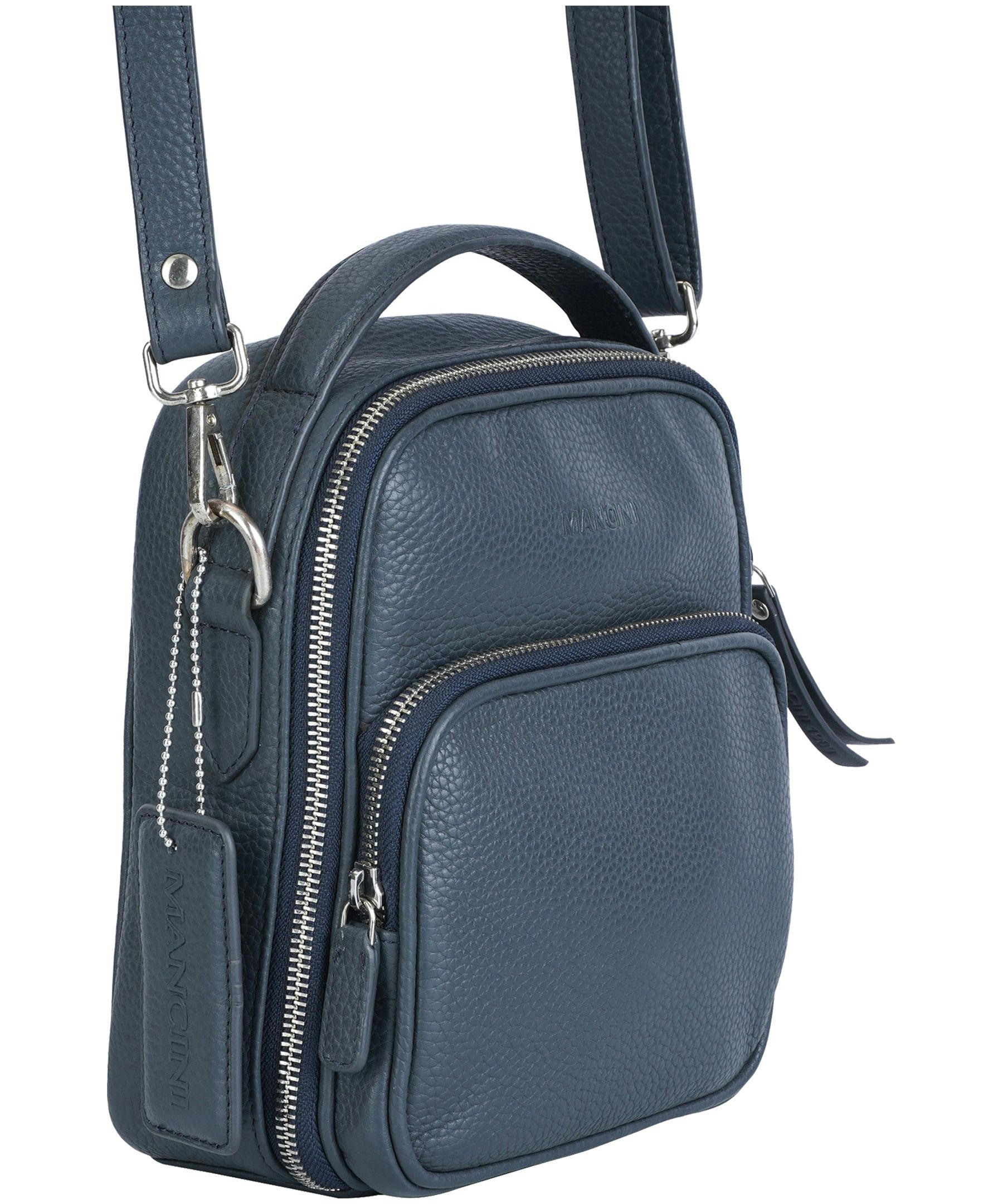 Mancini Leather Goods Women's Pebelled Daisy North/South Crossbody Bag