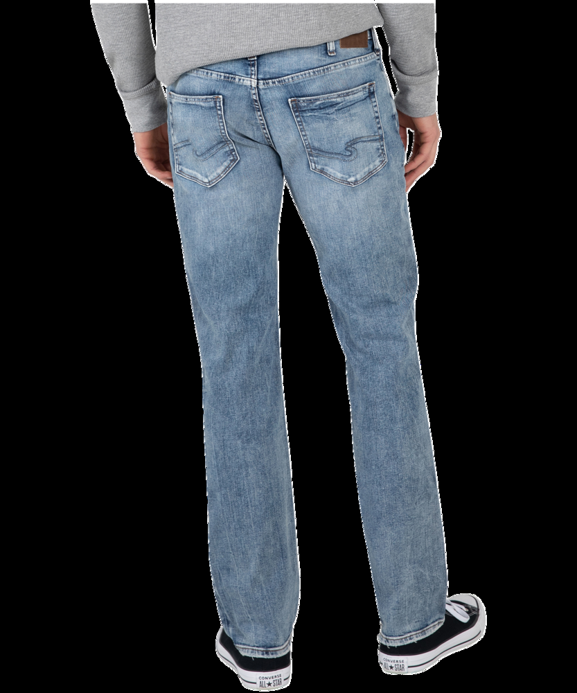 Silver Men's Allan Slim Straight Fit Mid Rise Stretch Denim Jeans - Light Wash