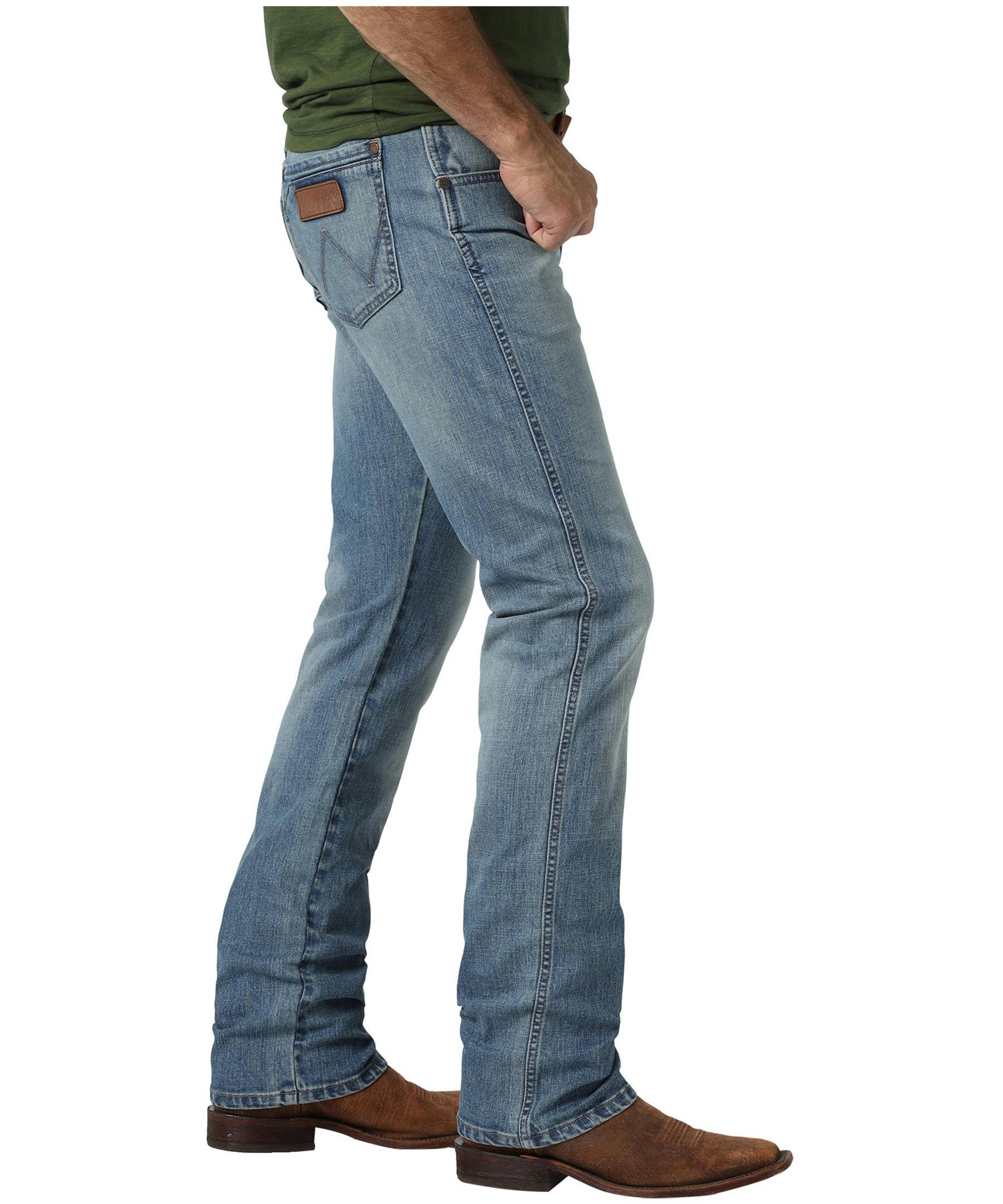 Wrangler Men's Retro Mid Rise Slim Straight Stretch Denim Jeans