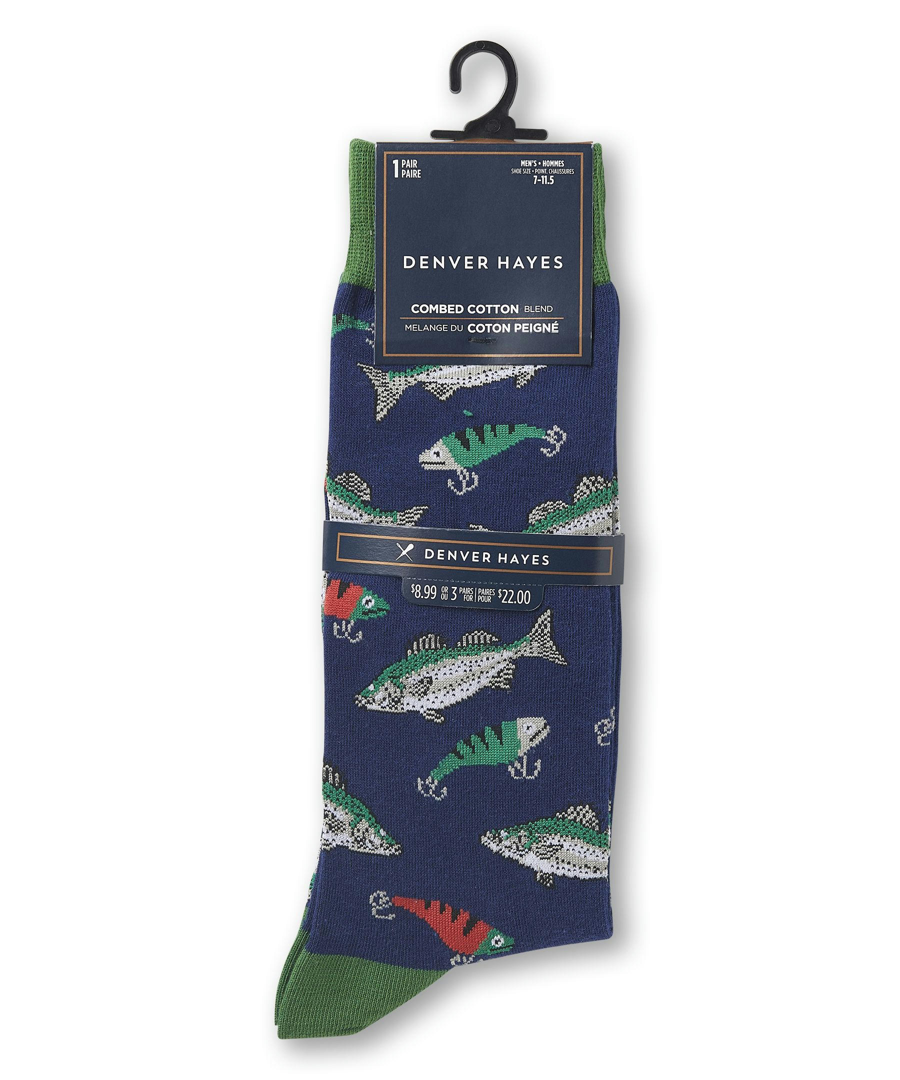 Denver Hayes Men's FRESHTECH® Animal Pattern Casual Crew Socks