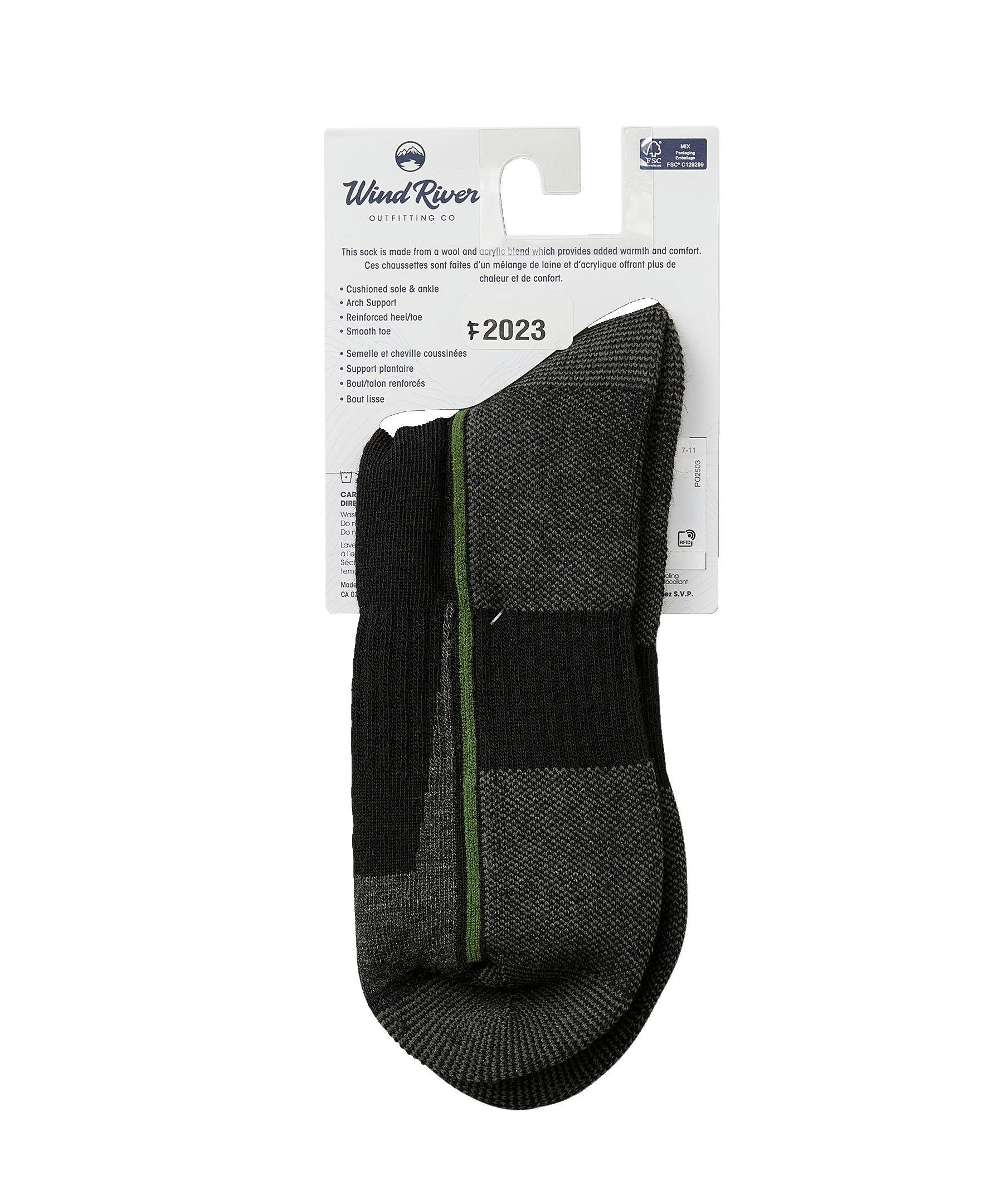 Windriver Men's Lightweight Wool Hiking Crew Medium Socks