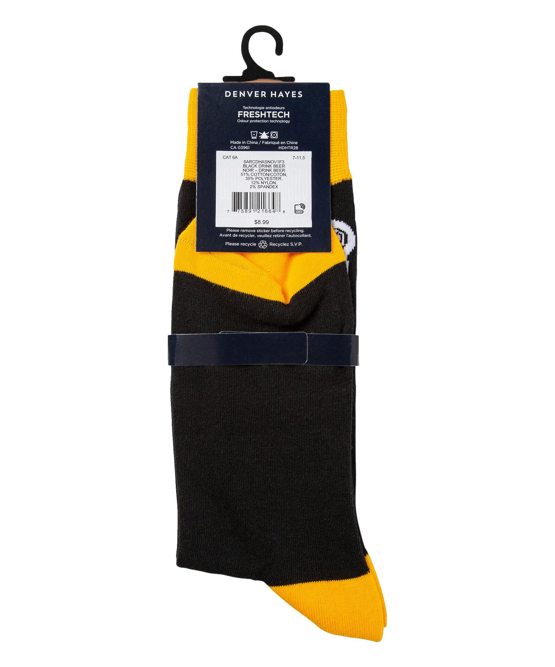 Denver Hayes Men's Novelty Beer Pattern Crew Socks