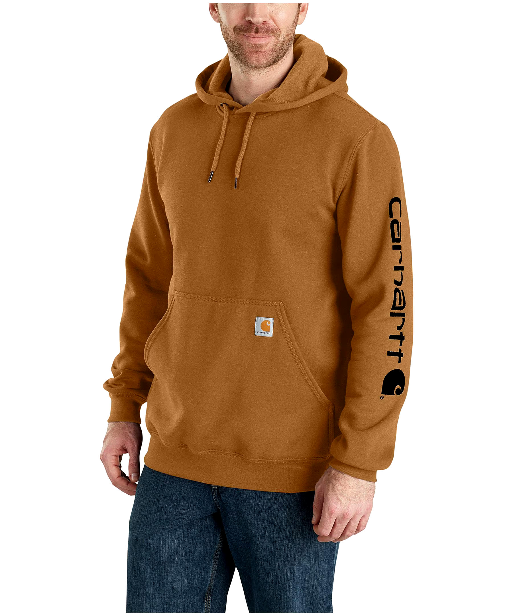 Carhartt Men's Midweight Hooded Logo Sleeve Sweatshirt