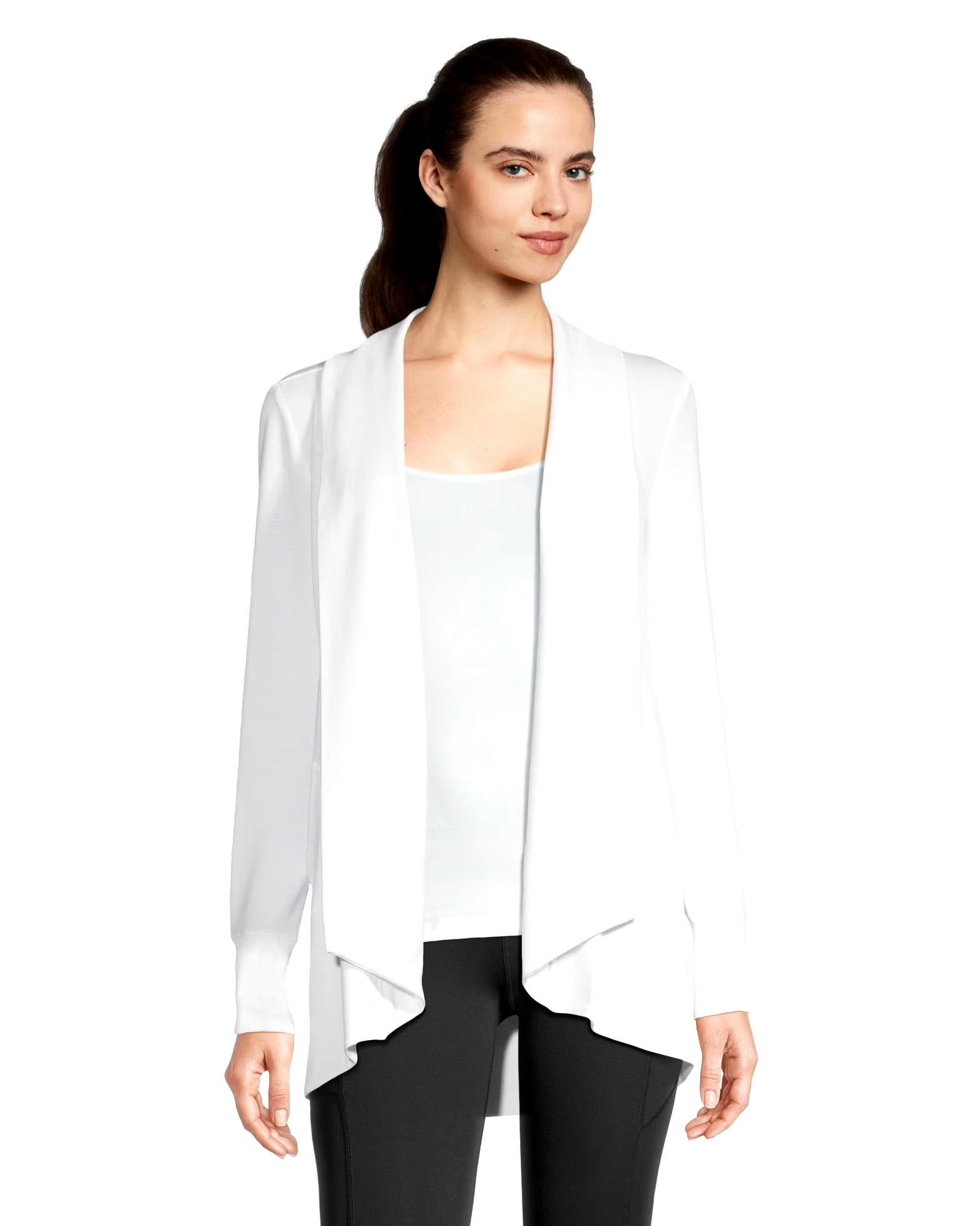 Shambhala Women's Semi-Fitted French Terry Open Cardigan