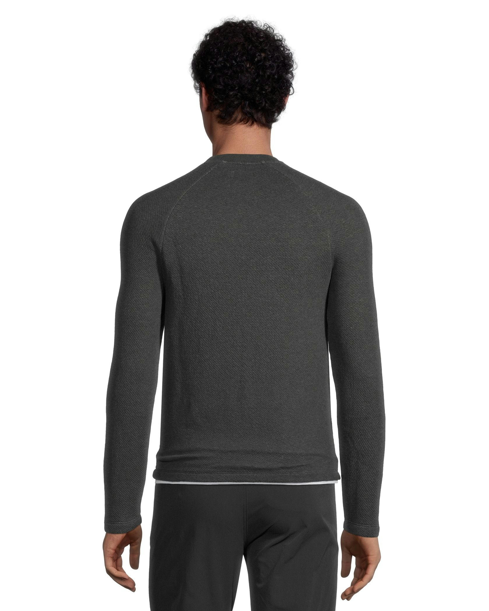Men's Textured Knit Kangaroo Pocket Crewneck Pullover