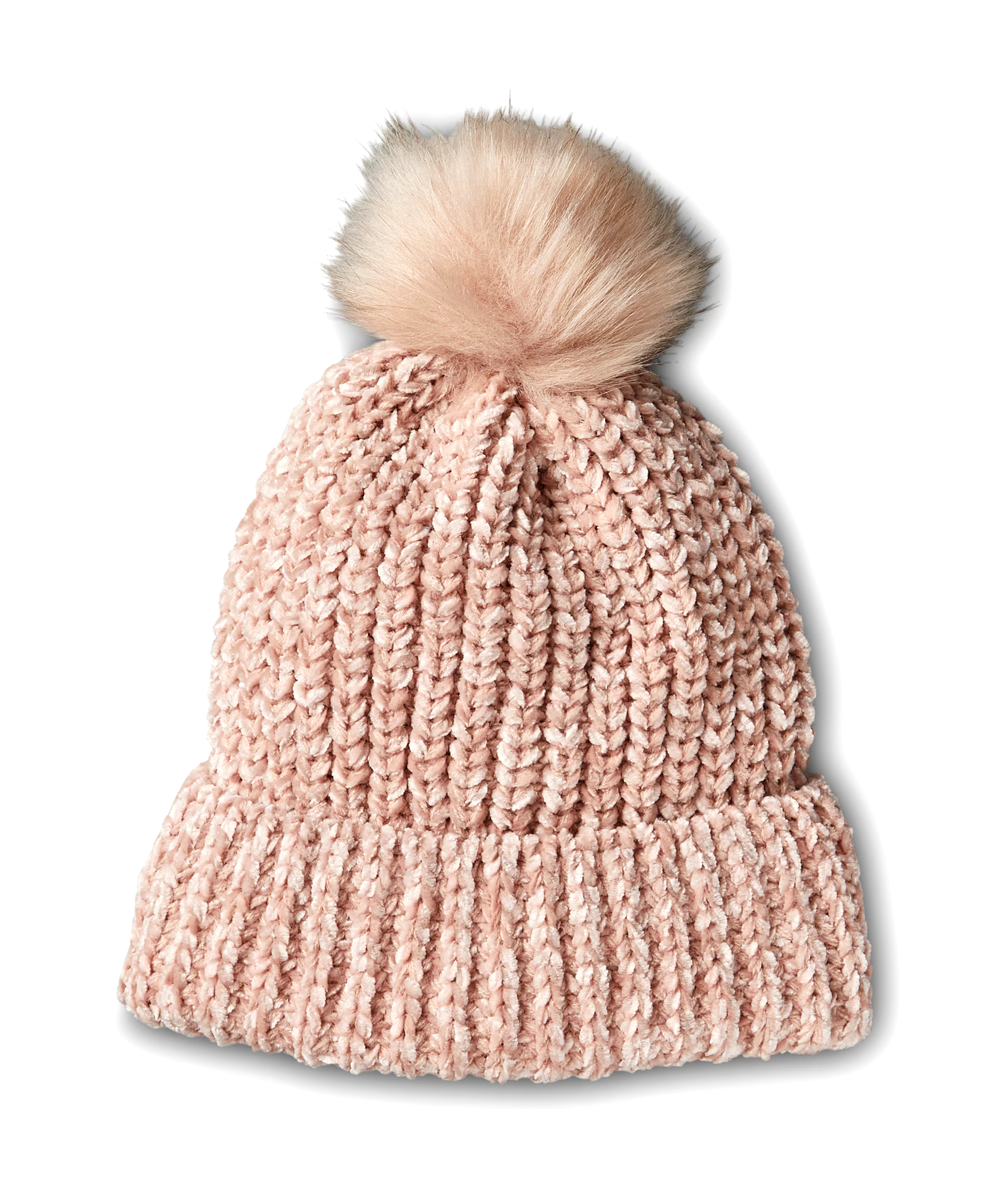 Denver Hayes Women's Chenille Faux Fur Pom Pom Toque