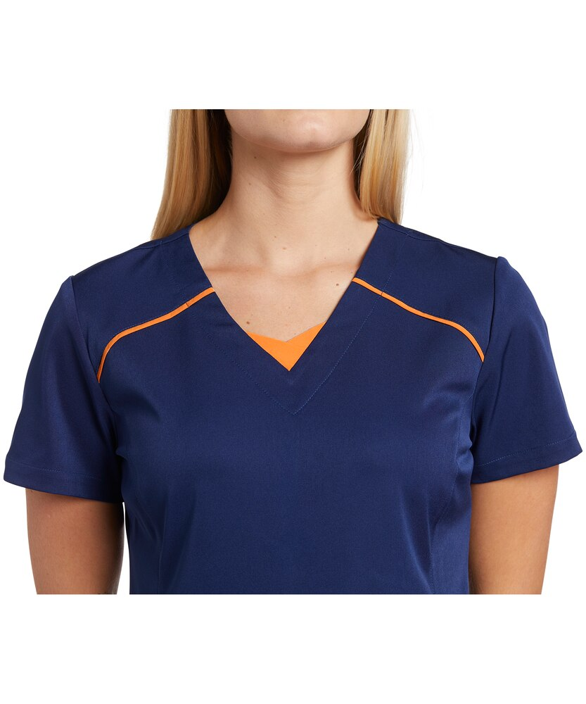 Helly Hansen Workwear Women's Fooler Black Pleat Stretch V-Neck Short Sleeve Scrub Top
