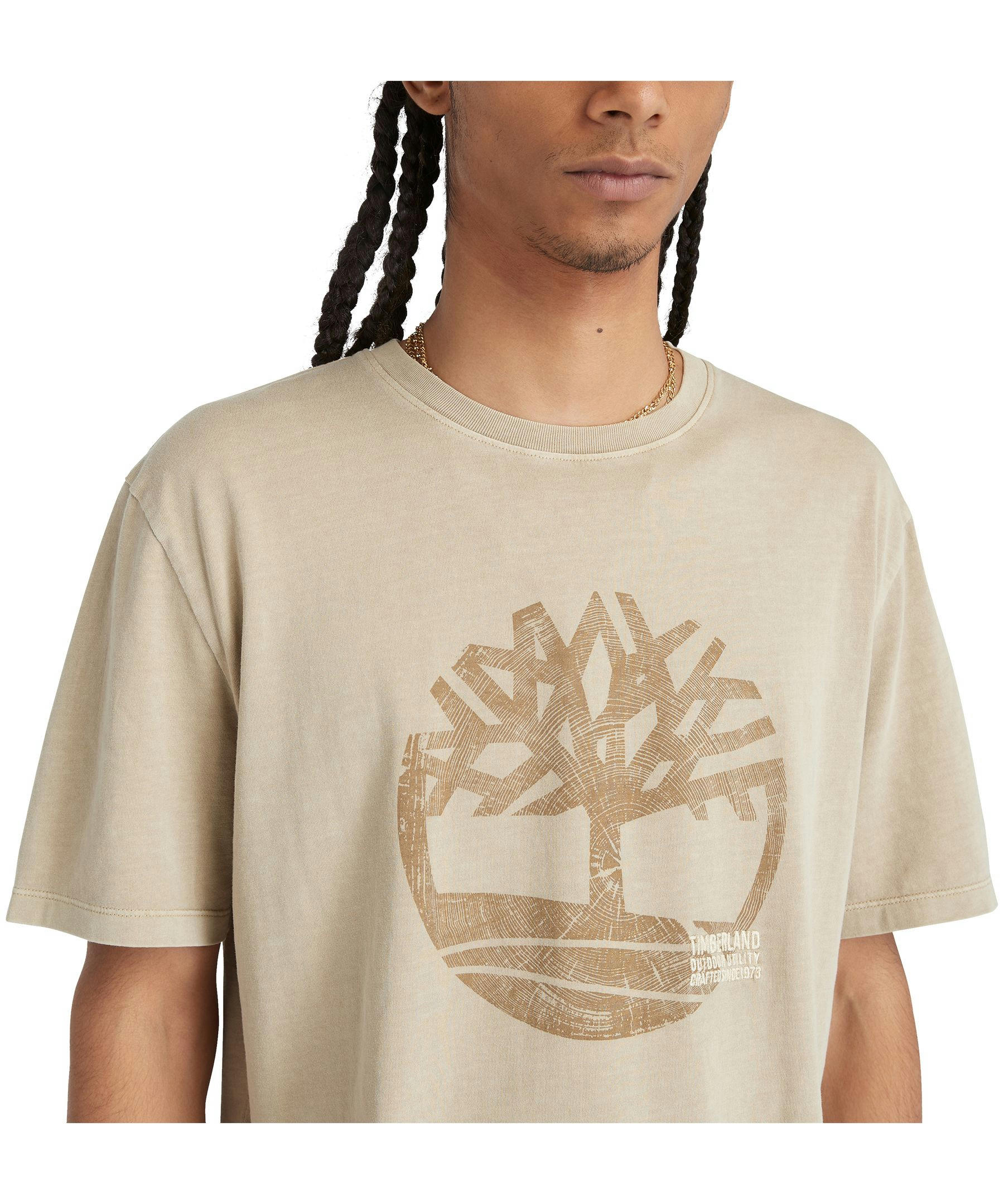 Timberland Men's Graphic Logo Garment Dye T Shirt