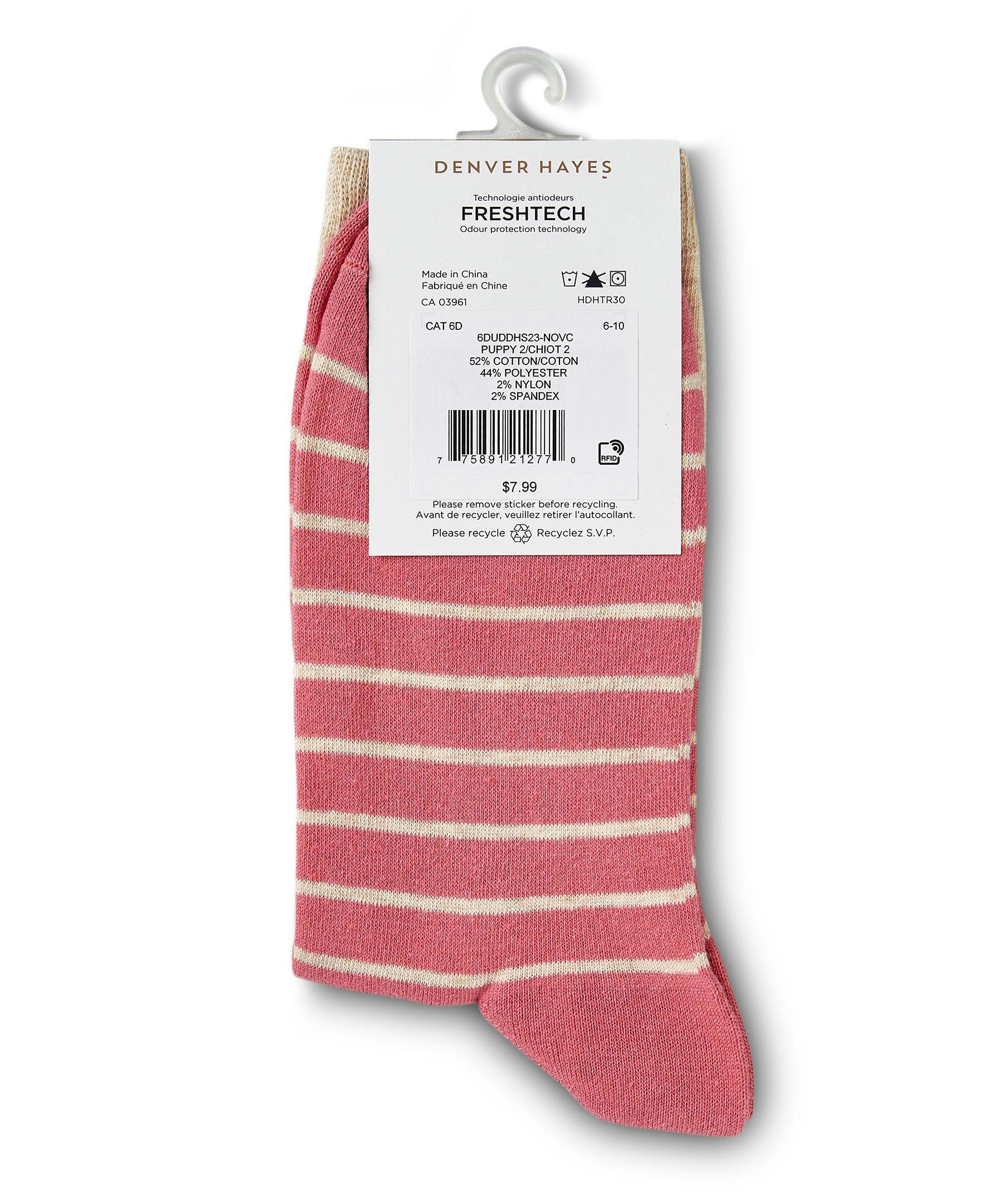 Denver Hayes Women's Crew Patterned Cotton Socks
