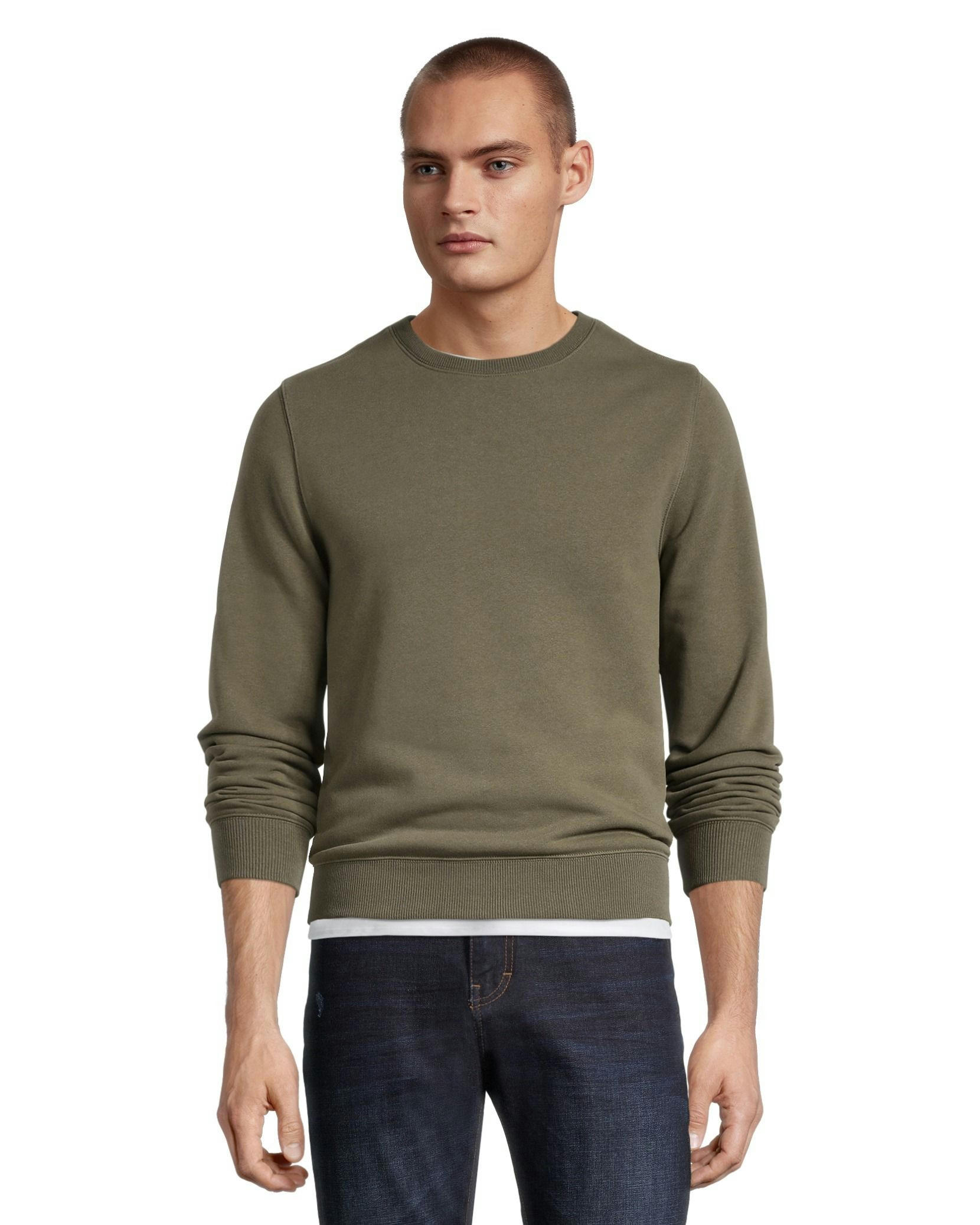 Denver Hayes Men's Basic Fleece Crewneck Sweatshirt