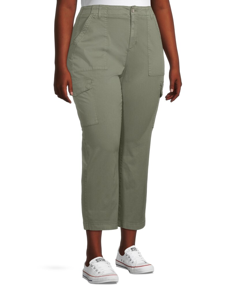 Denver Hayes Women's Garment Wash High Rise Crop Pants