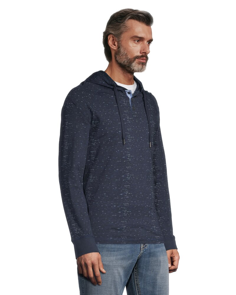 Silver Men's Textured Print Cotton Pullover Hoodie