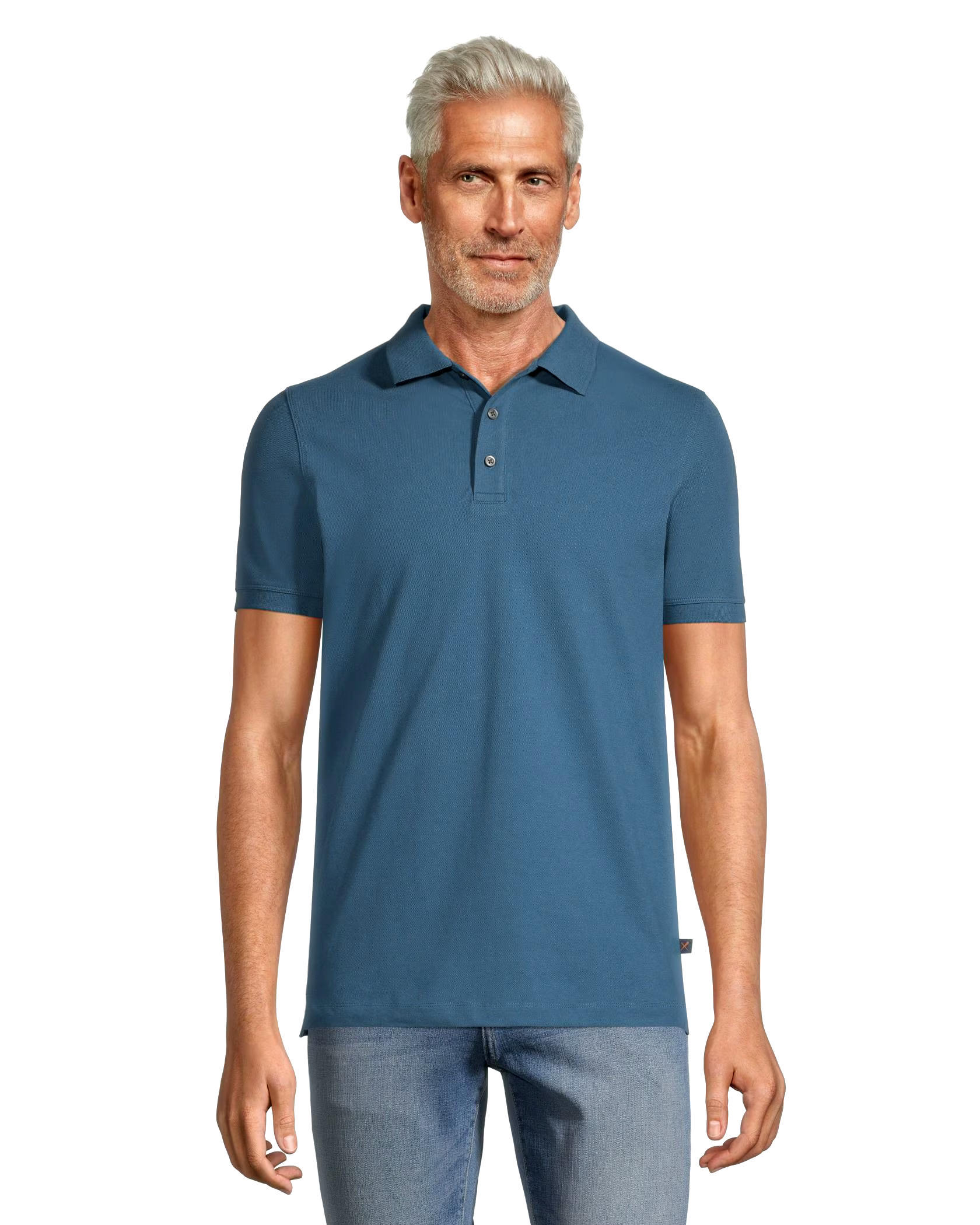 Denver Hayes Men's 50 Wash Short Sleeve Classic Fit Stretch Pique Polo Shirt