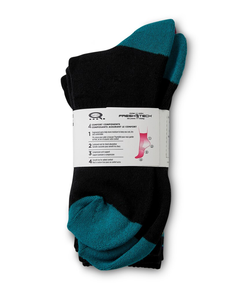 Shambhala Women's 3 Pack Sport Crew Socks with QUAD COMFORT