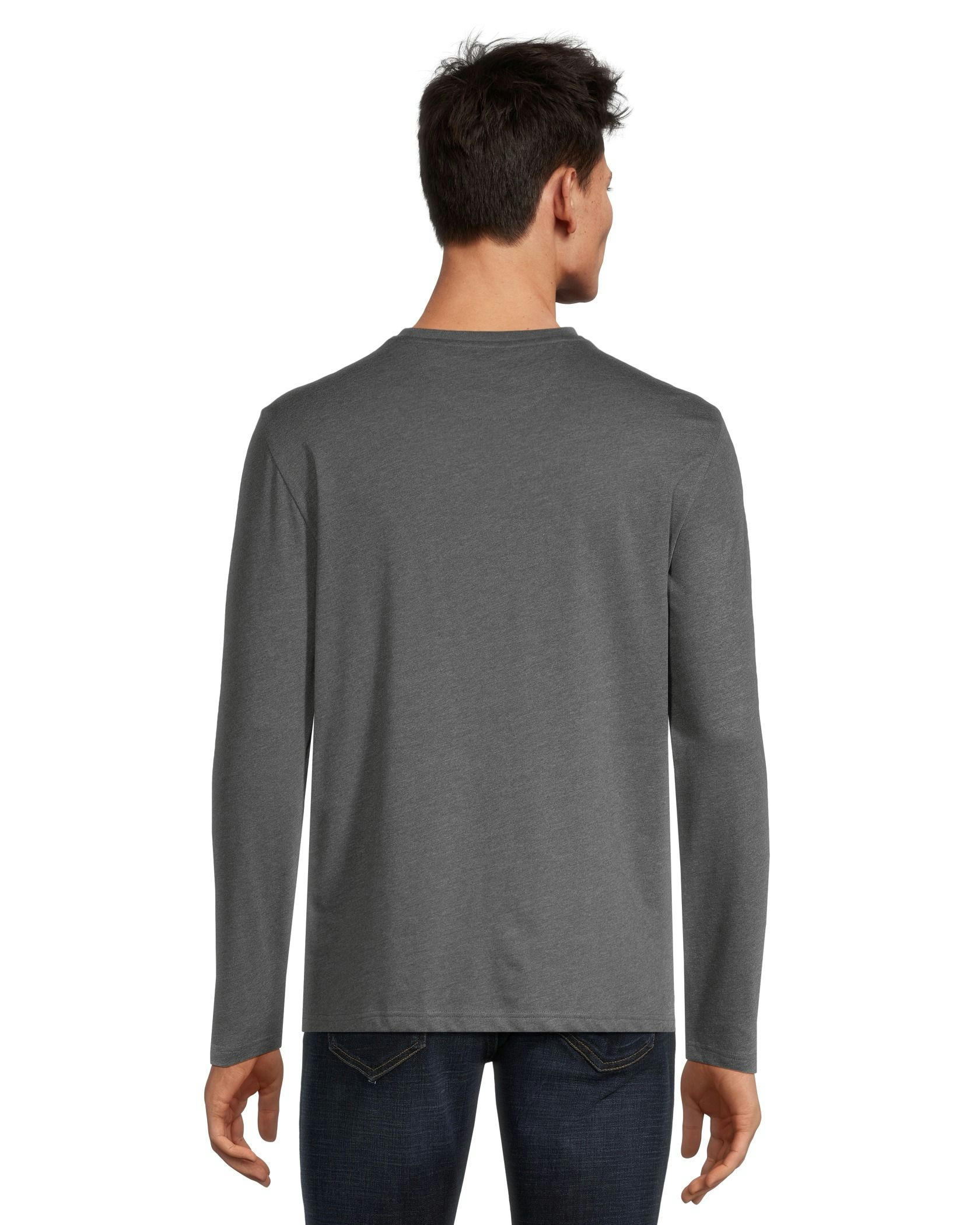 Silver Men's Long Sleeve Logo T Shirt