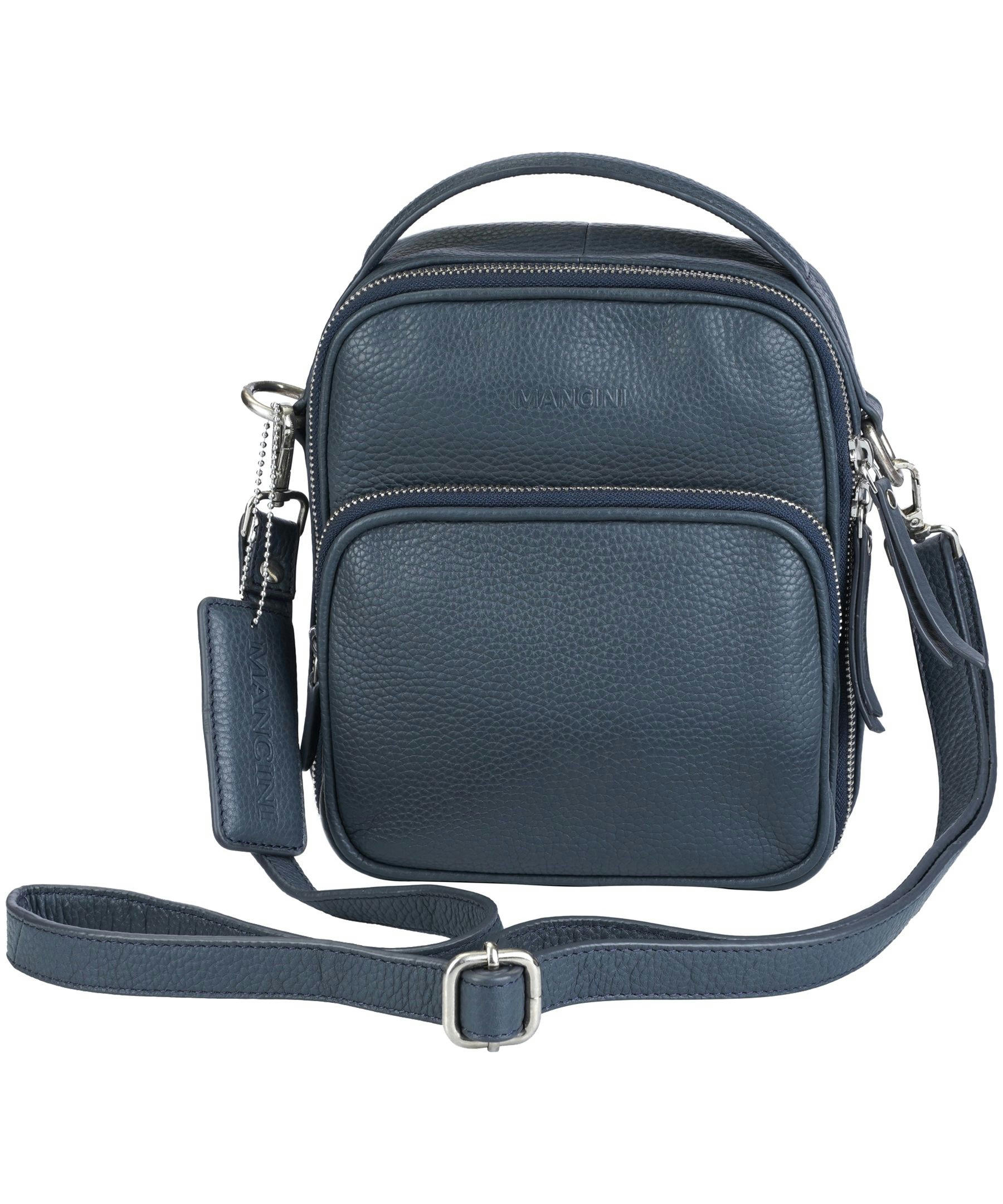 Mancini Leather Goods Women's Pebelled Daisy North/South Crossbody Bag